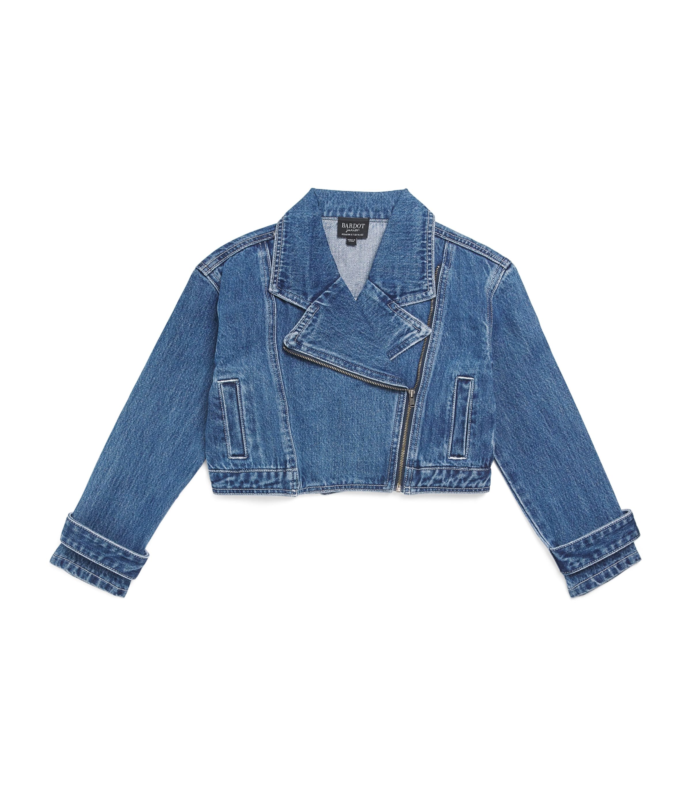 Bardot Junior Denim Cropped Coco Jacket (4-14 Years) Vintage Bl