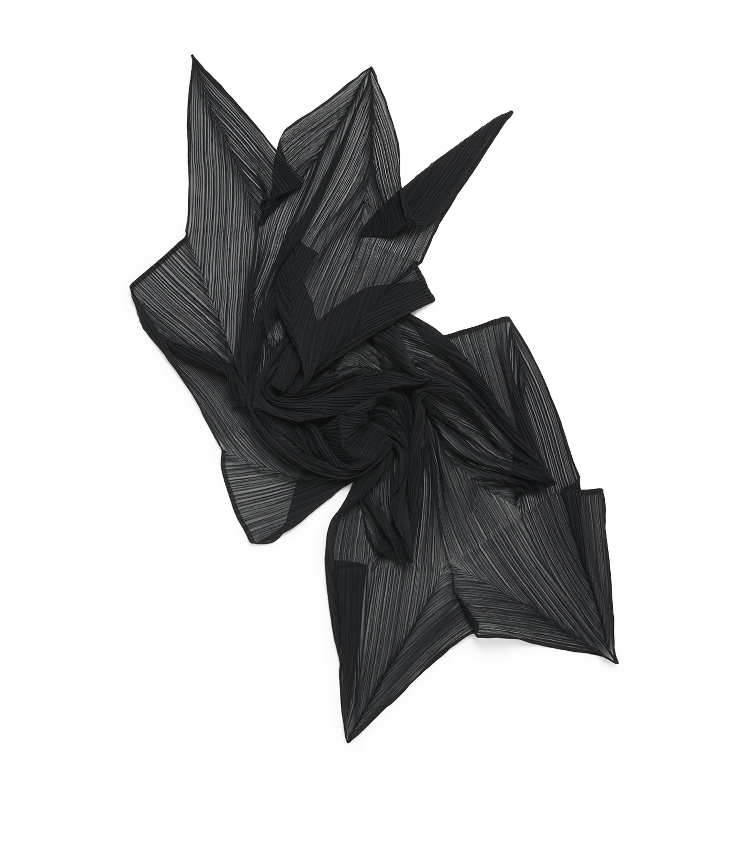 Pleats Please Issey Miyake Zigzag Scarf Black