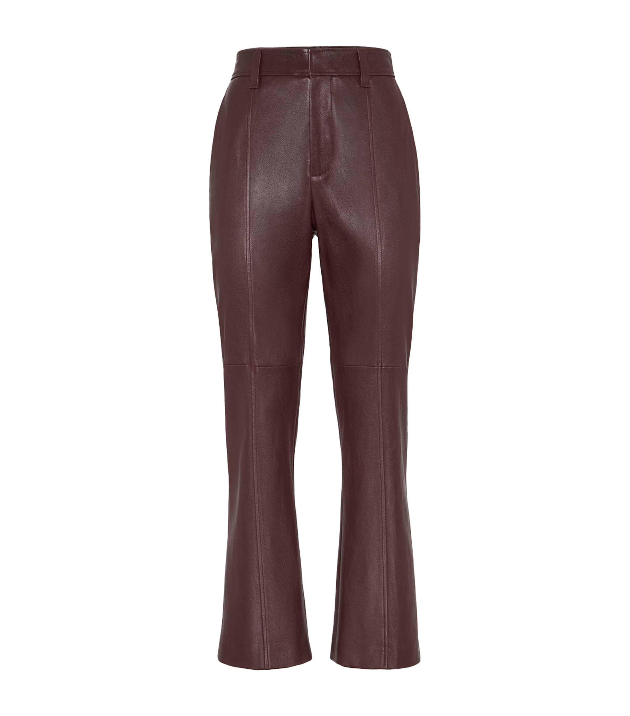 Nappa Leather Straight Trousers