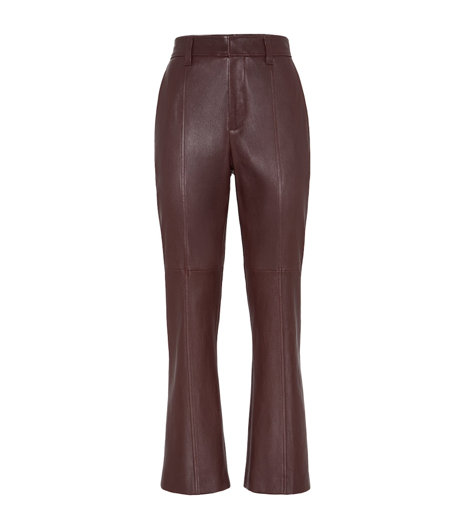 Nappa Leather Straight Trousers