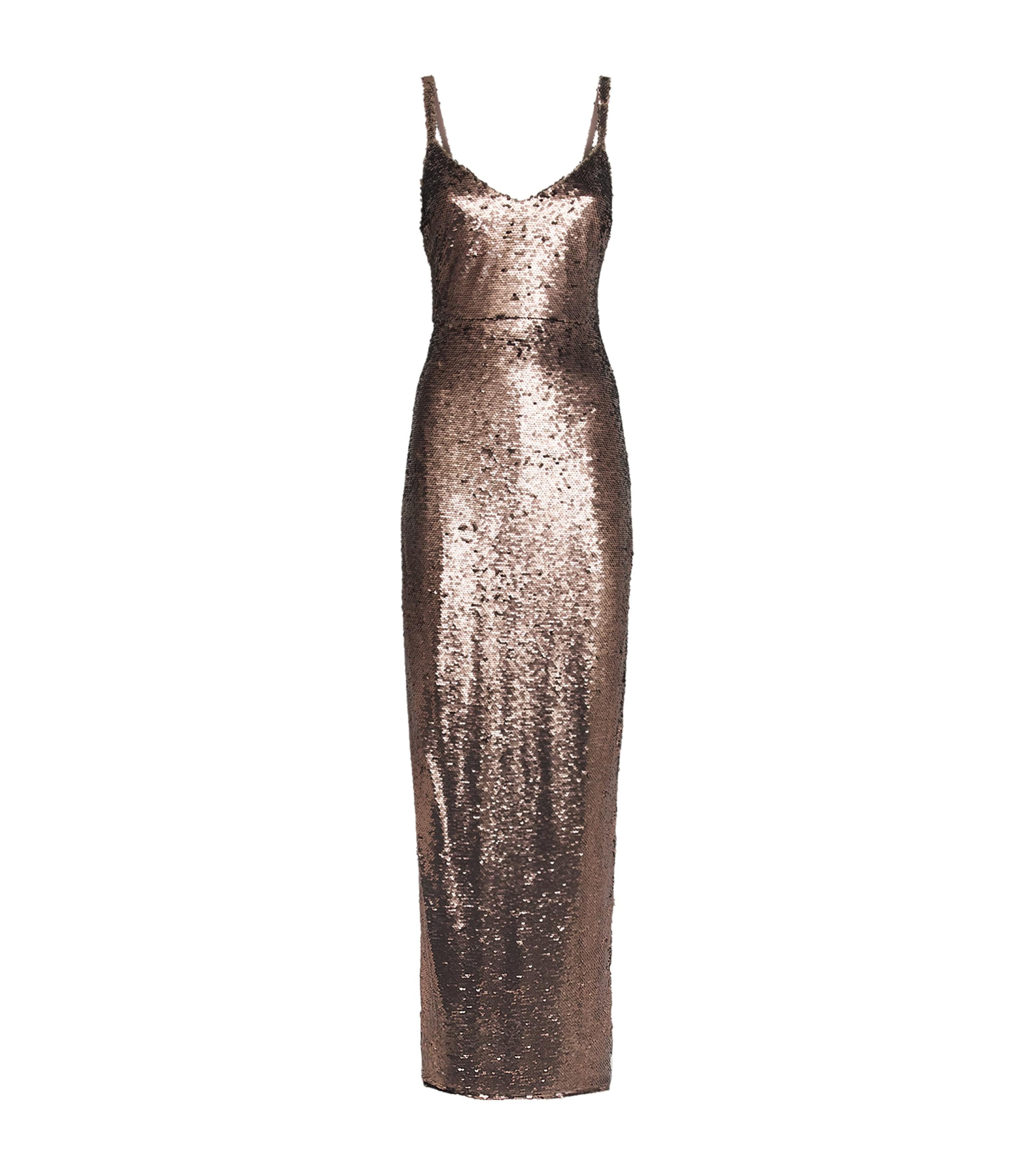 L'Agence Womens Sequinned Karma Maxi Dress Dksb Dark Cardamom