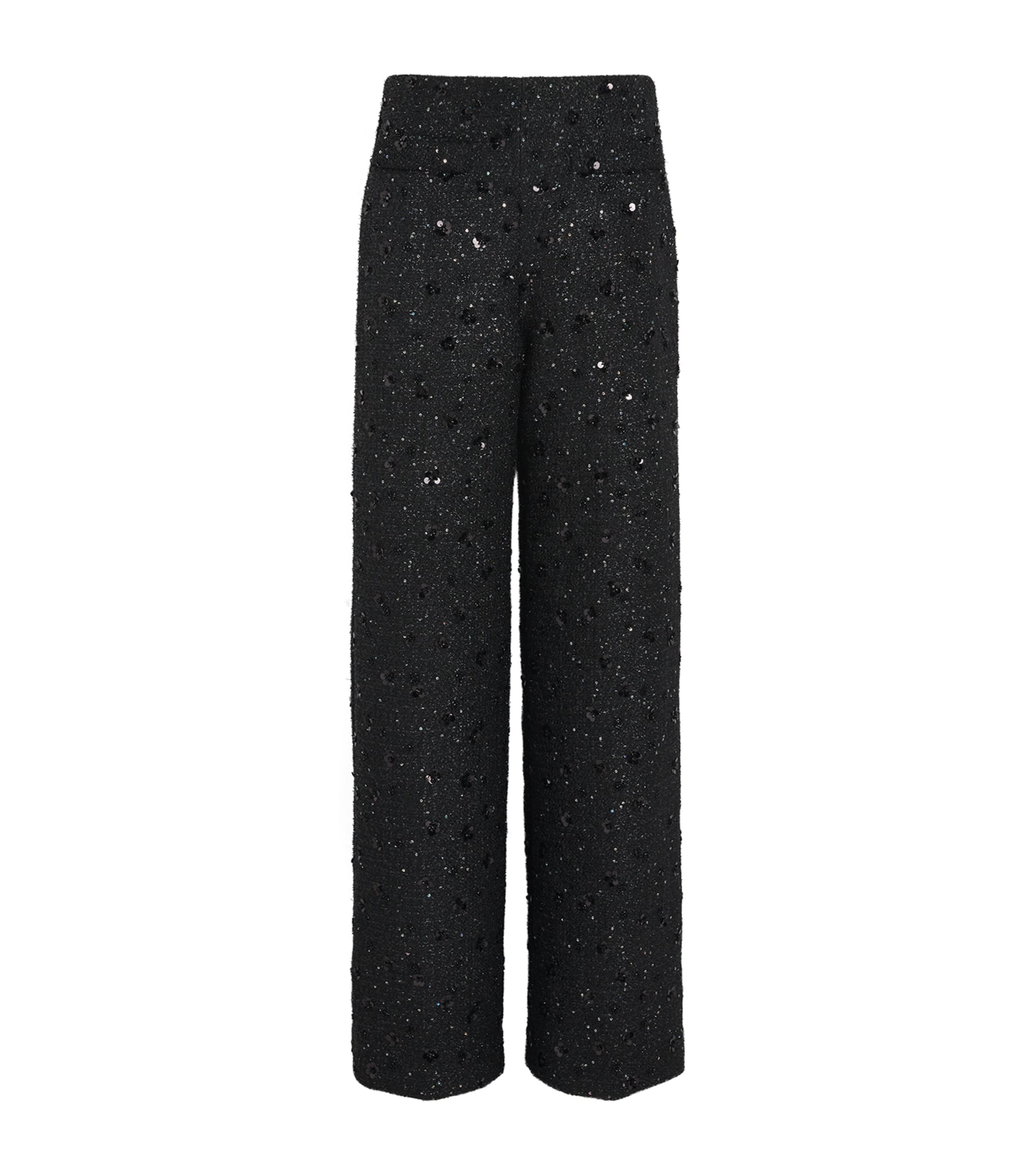 Embellished Tweed Trousers