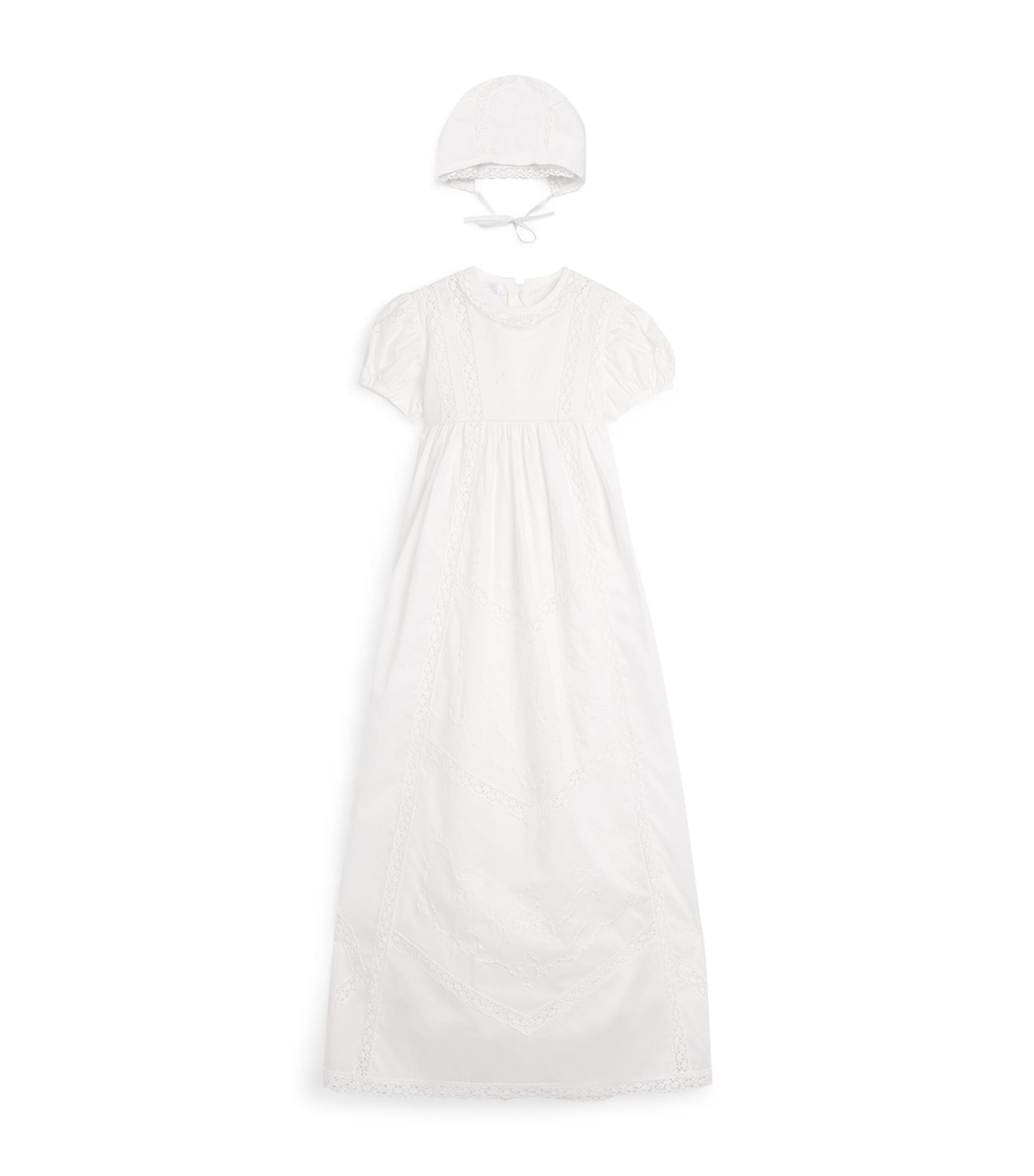 Pima Cotton Convertible Ceremonial Gown and Hat Set (0-24 Months)