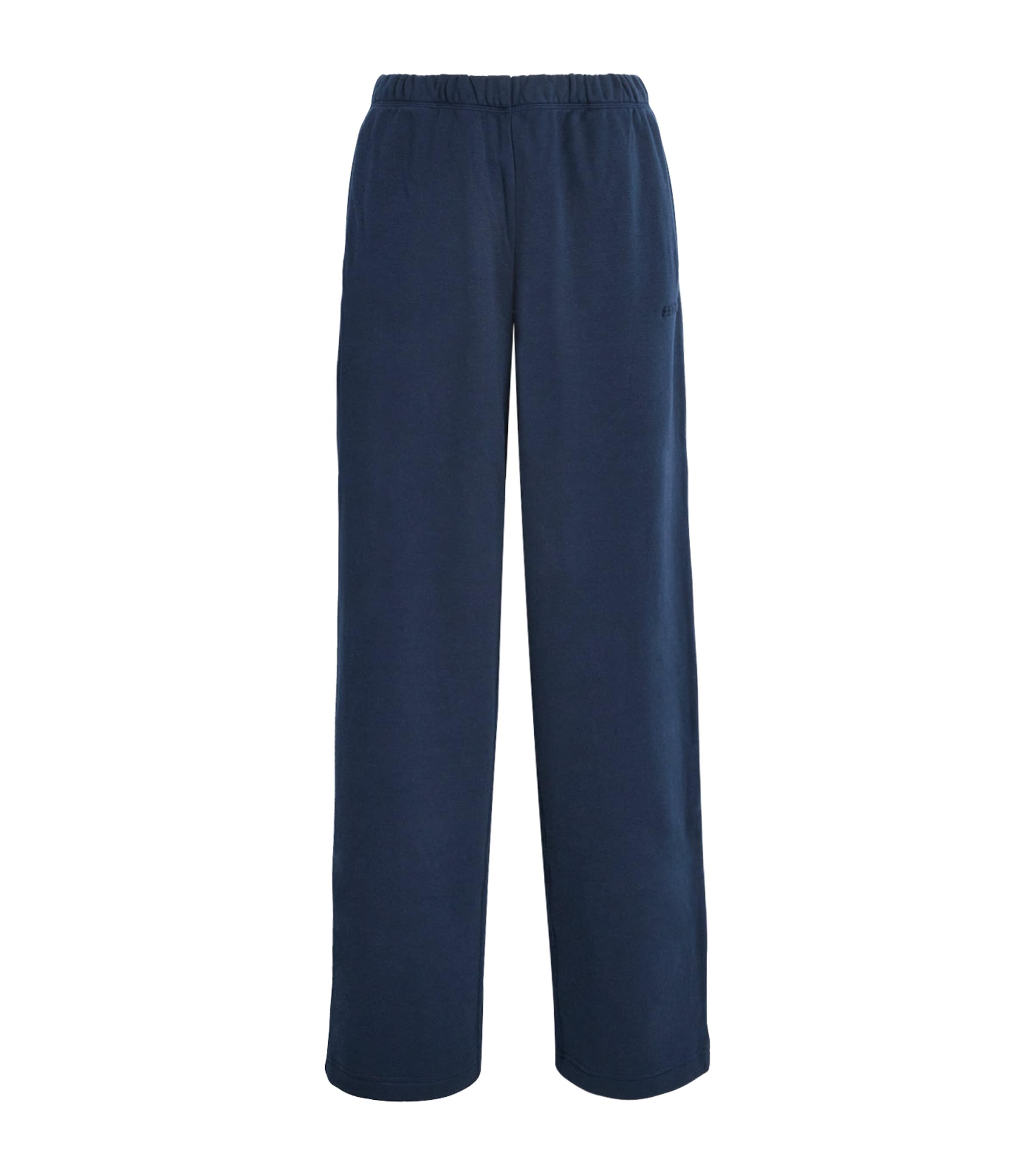 Skims Womens Cotton-Blend Fleece Straight Sweatpants Navy