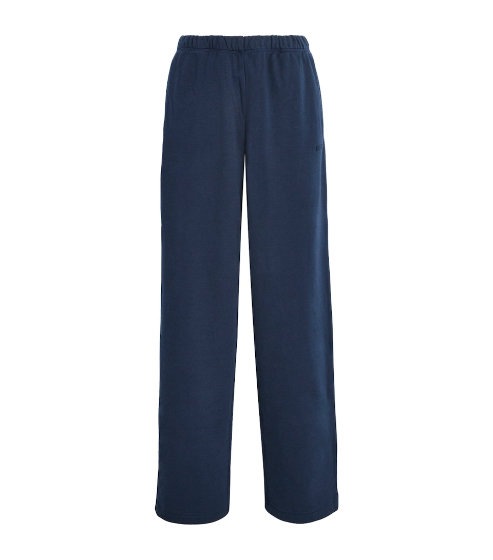 Skims Womens Cotton-Blend Fleece Straight Sweatpants Navy