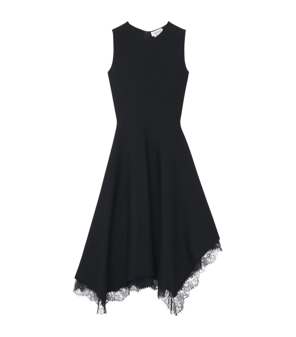 McQueen Womens Lace-Hem Sleeveless Midi Dress