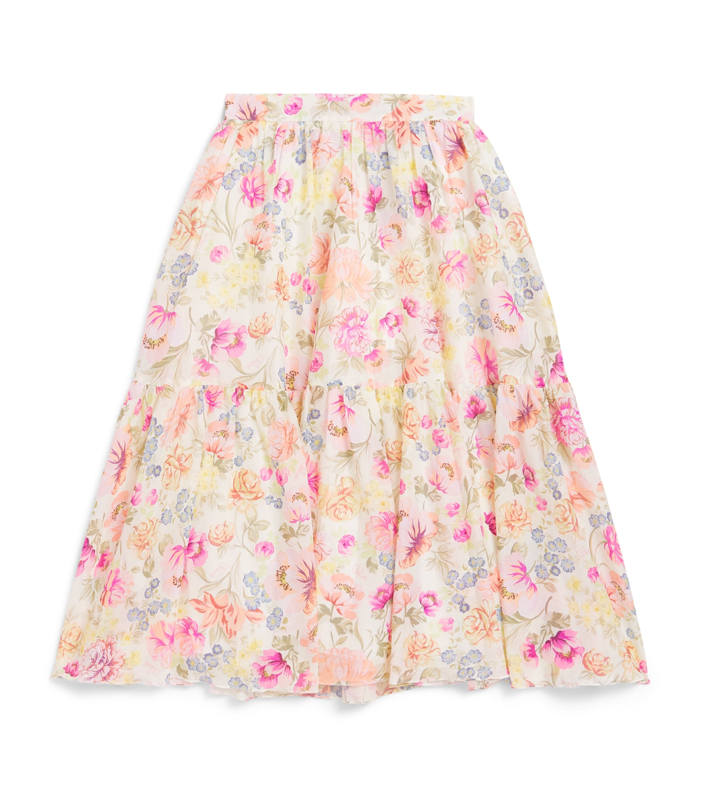 Floral Print Tiered Skirt (4-14 Years)
