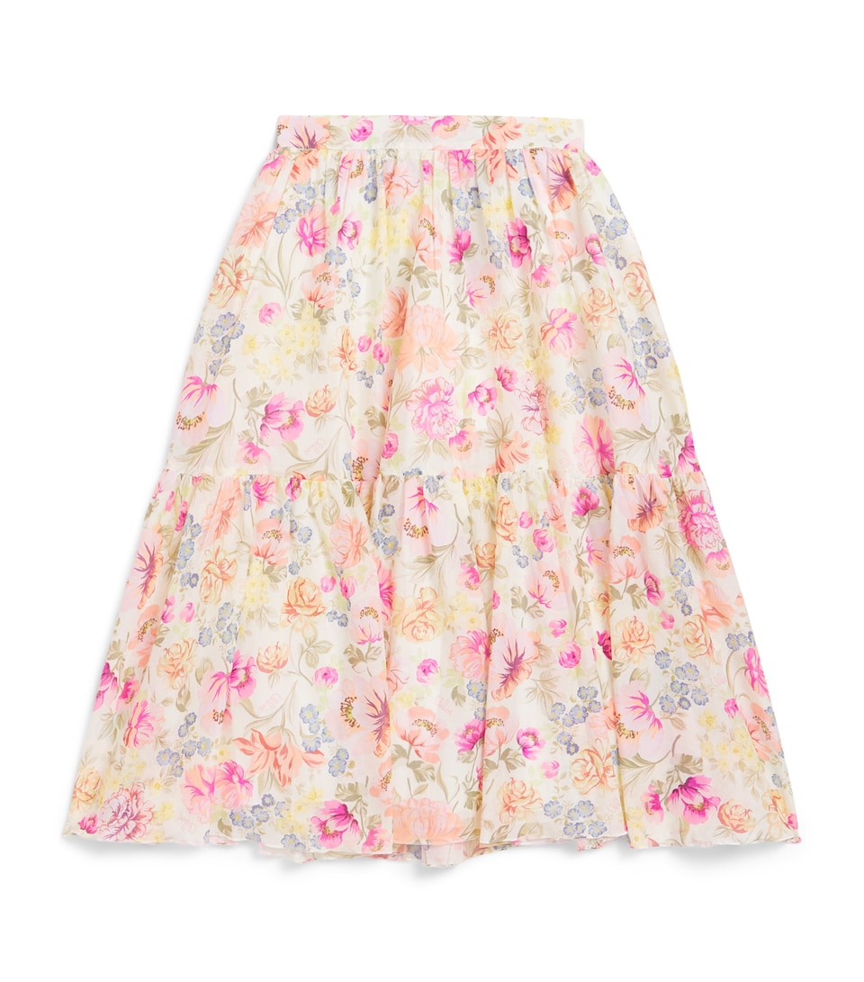Floral Print Tiered Skirt (4-14 Years)