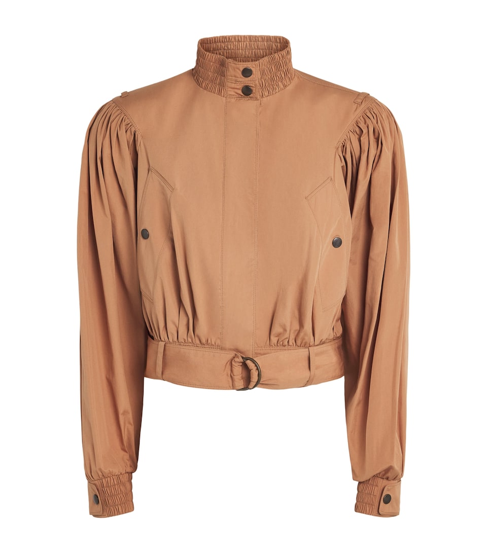 Chloé Womens Organic Cotton Poplin Jacket Reef Shell