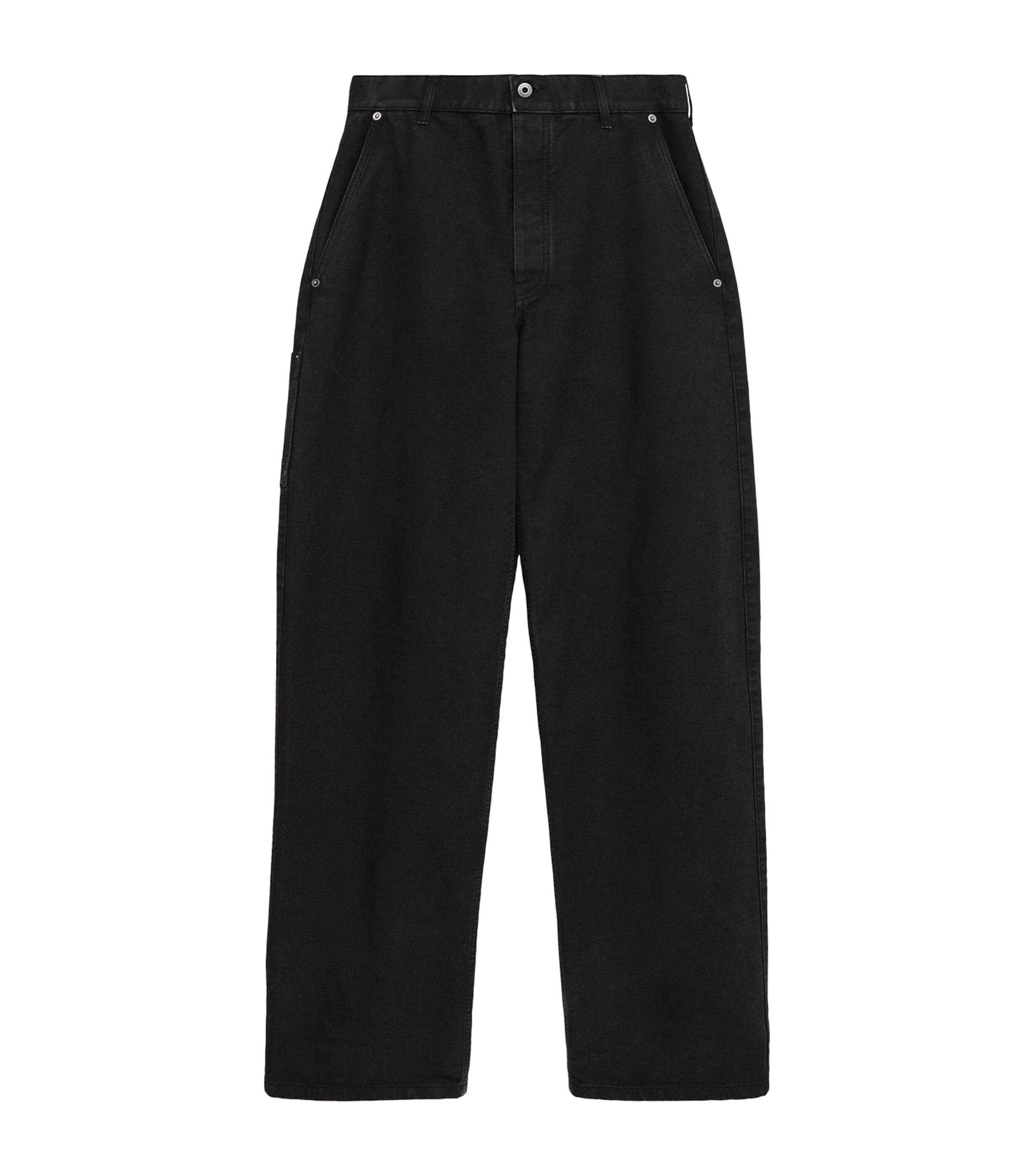 Cotton Twill Straight Trousers