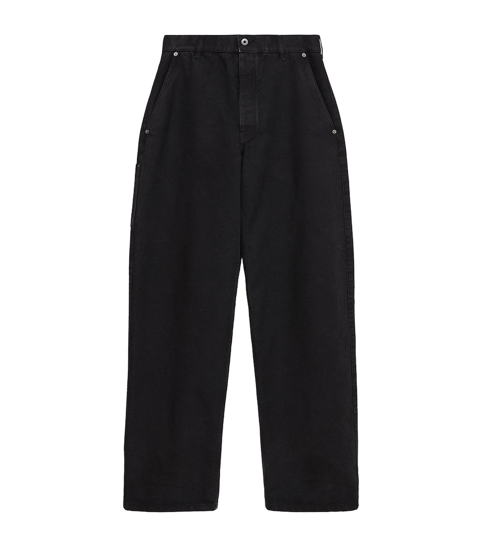 Cotton Twill Straight Trousers