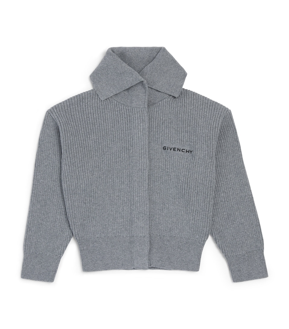 Givenchy Kids Cotton-Cashmere Ribbed Cardigan (4-12+ Years) Marl