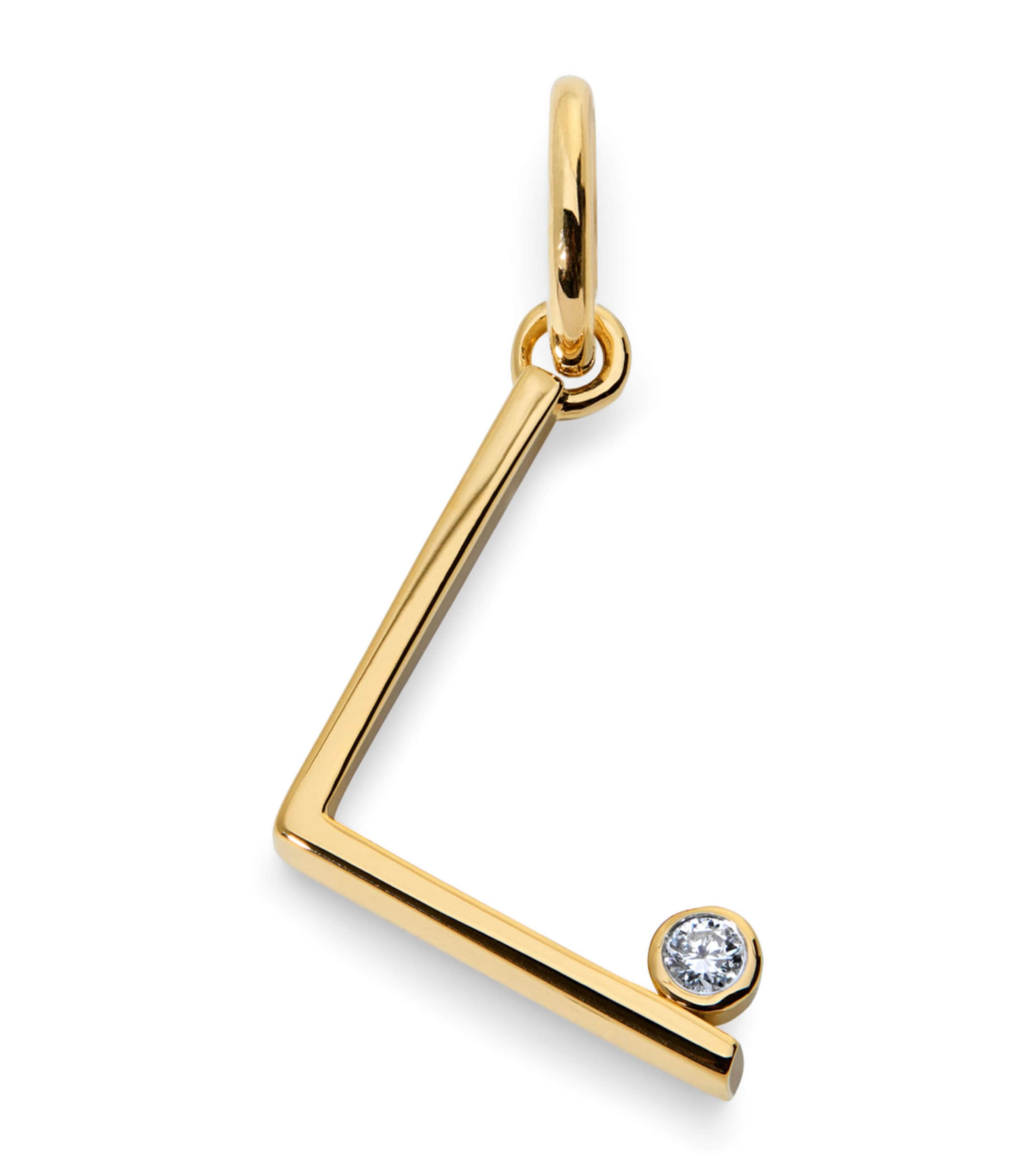 Monica Vinader Gold Vermeil and Diamond L Initial Pendant Gold/diamond