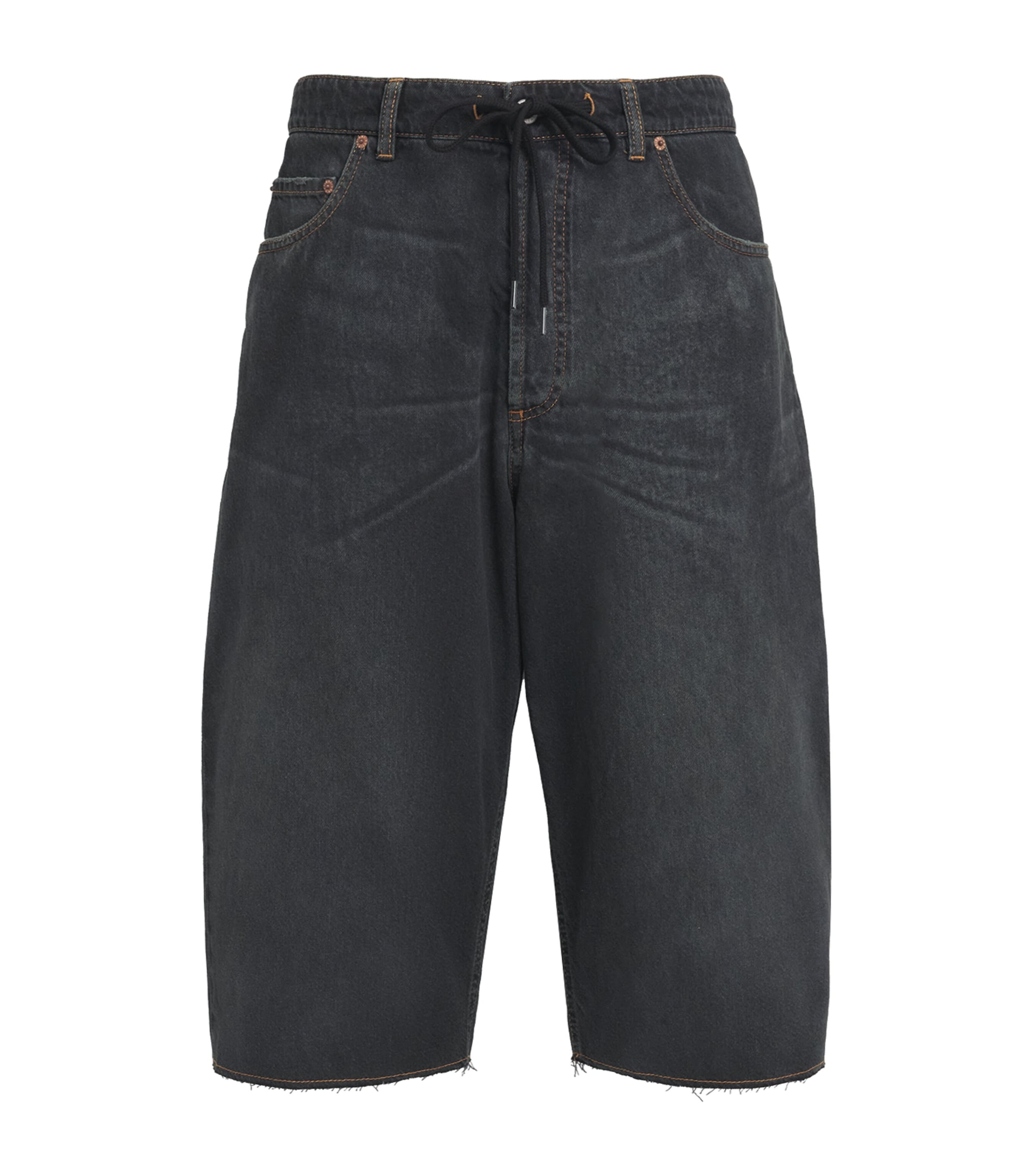 MM6 Maison Margiela Mens Denim Drawstring Shorts Dark Blue