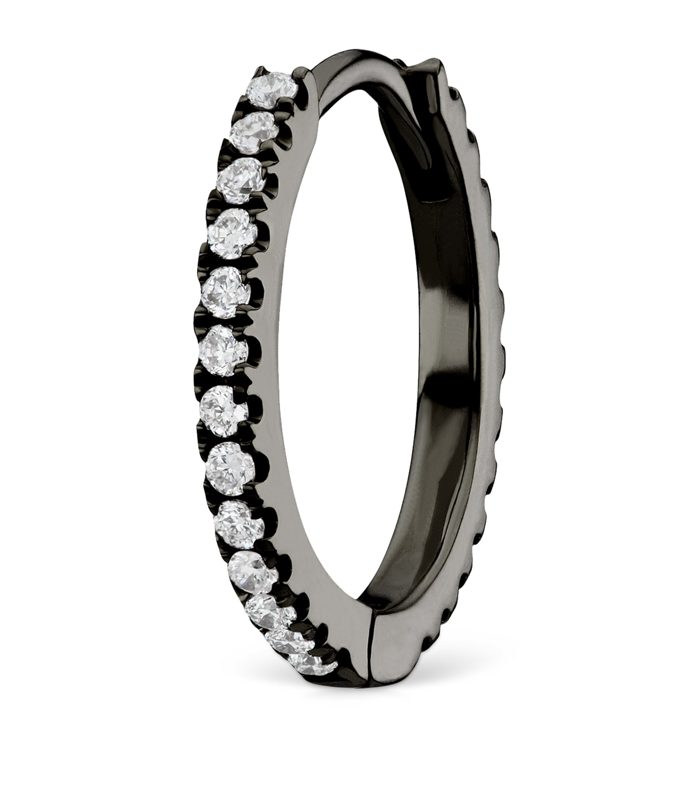 Black Gold and Diamond Eternity Ring Earring (9.5mm)