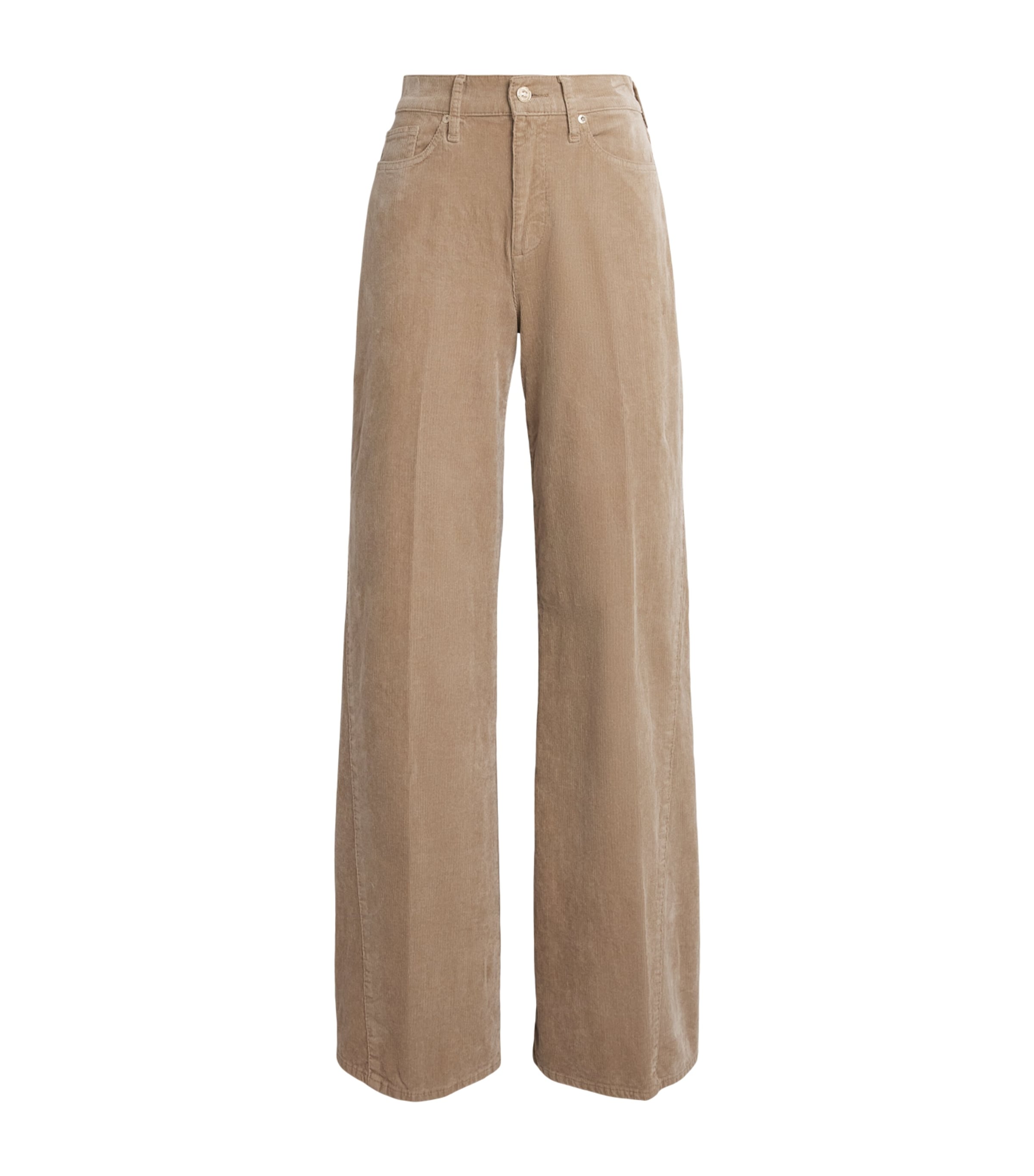 7 For All Mankind Womens Corduroy Lotta Wide-Leg Trousers Crdry Wntr Bge