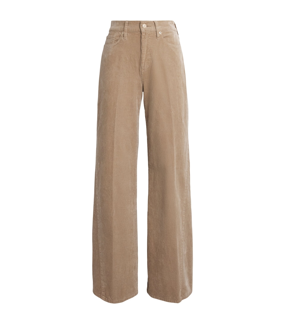 7 For All Mankind Womens Corduroy Lotta Wide-Leg Trousers Crdry Wntr Bge