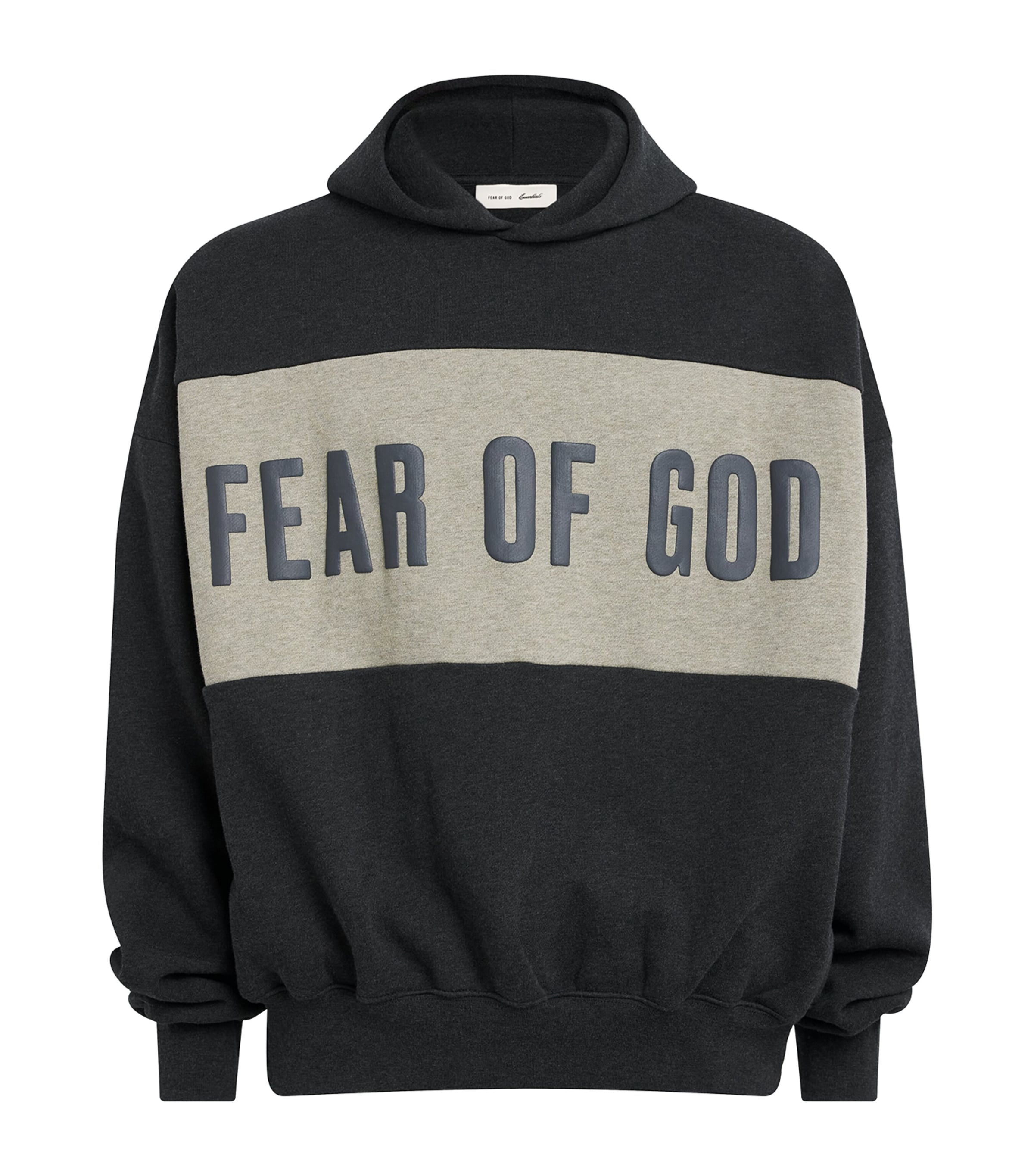 FEAR OF GOD ESSENTIALS Mens Cropped Relaxed Hoodie Irn Gry Htr/sel