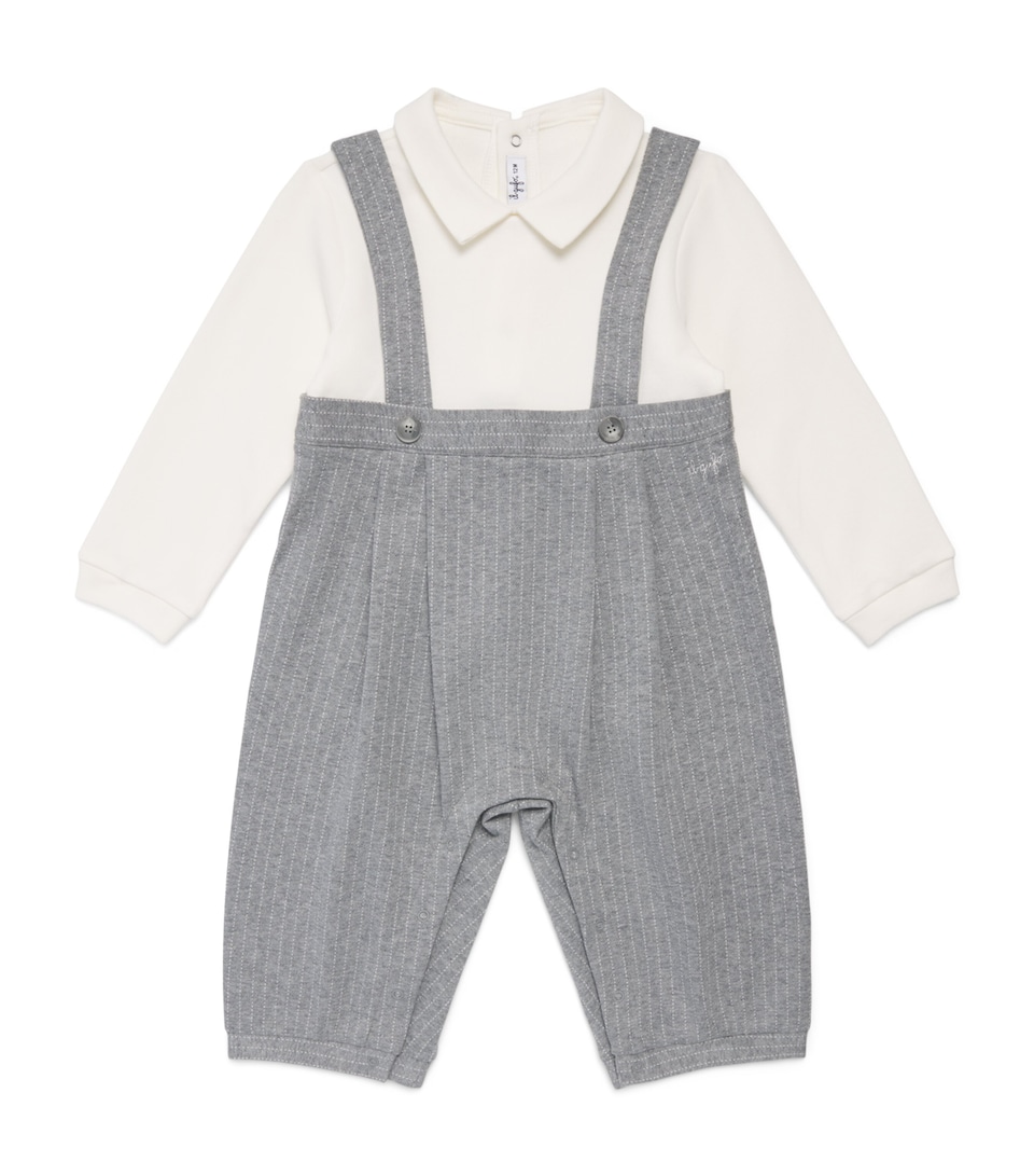 Il Gufo Cotton-Blend Collar Playsuit (1-18 Months) Dark Grey