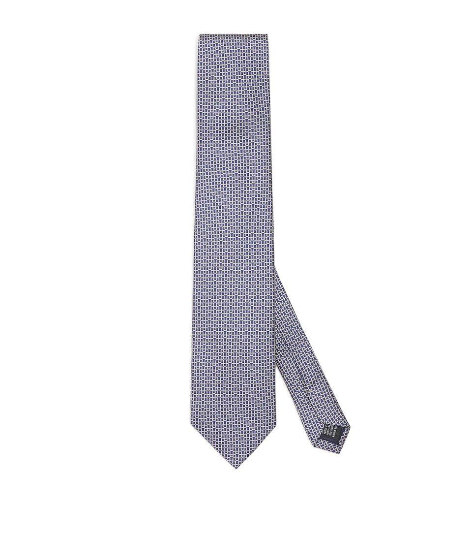 Silk Geometric Jacquard Tie