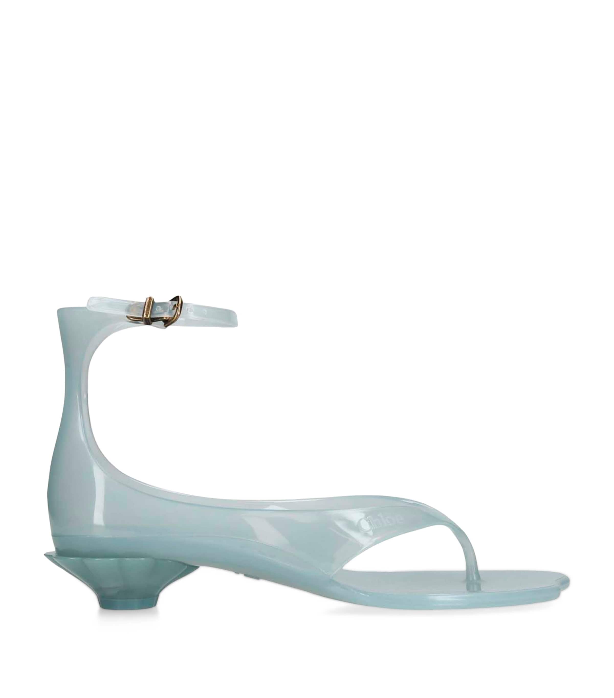 Chloé Jelly Heeled Sandals 25 Teal