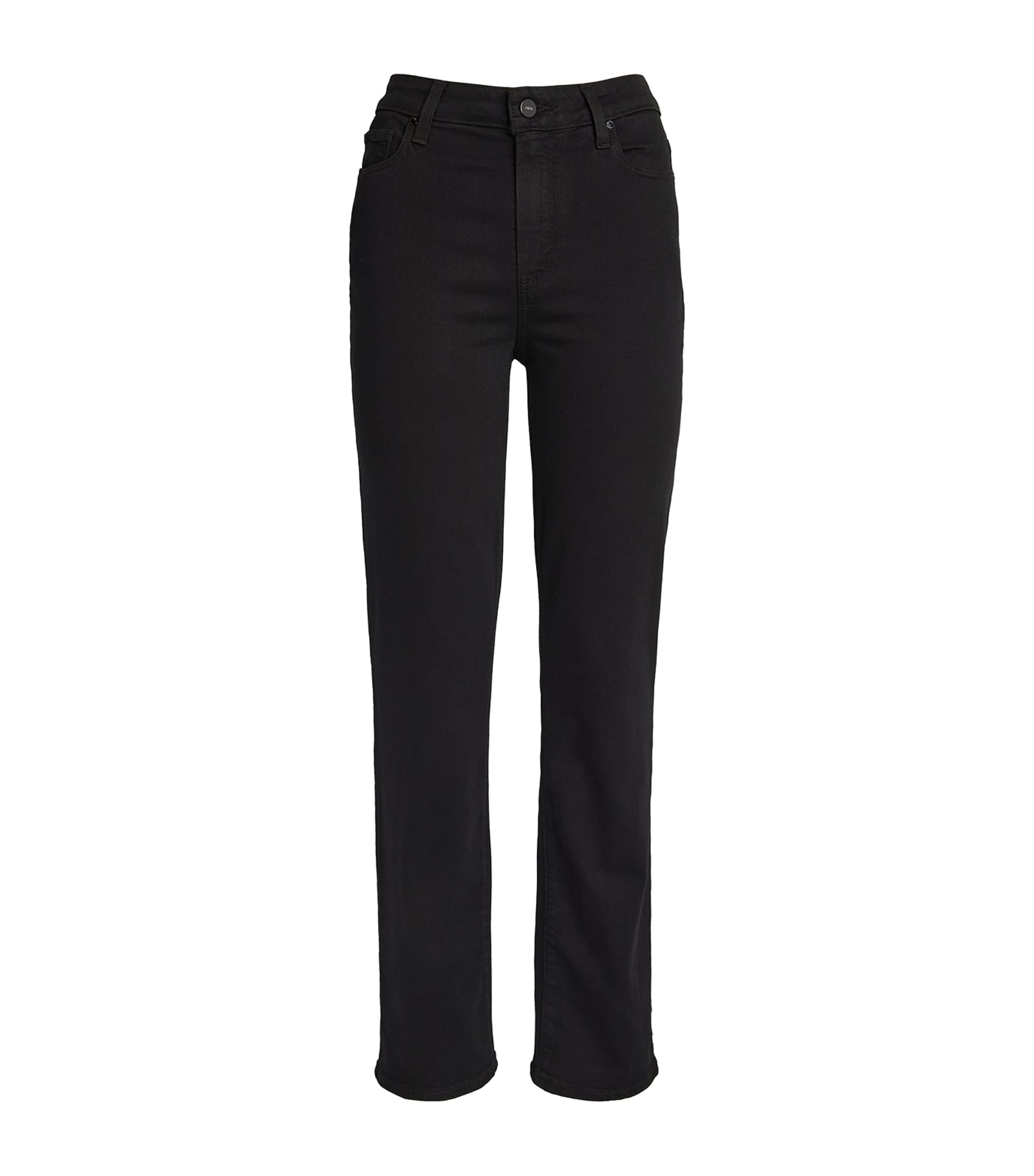 PAIGE Womens Cindy High-Rise Straight Jeans Black Shadow