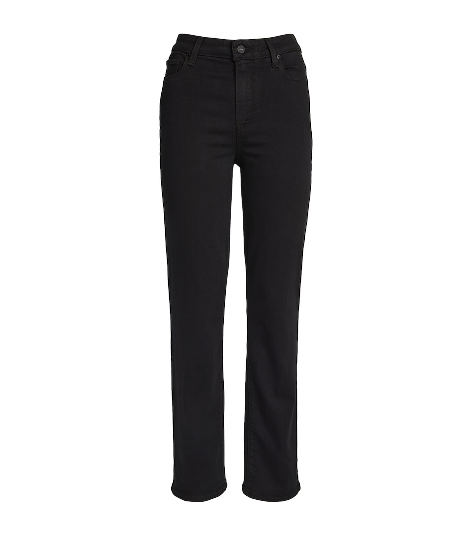 PAIGE Womens Cindy High-Rise Straight Jeans Black Shadow