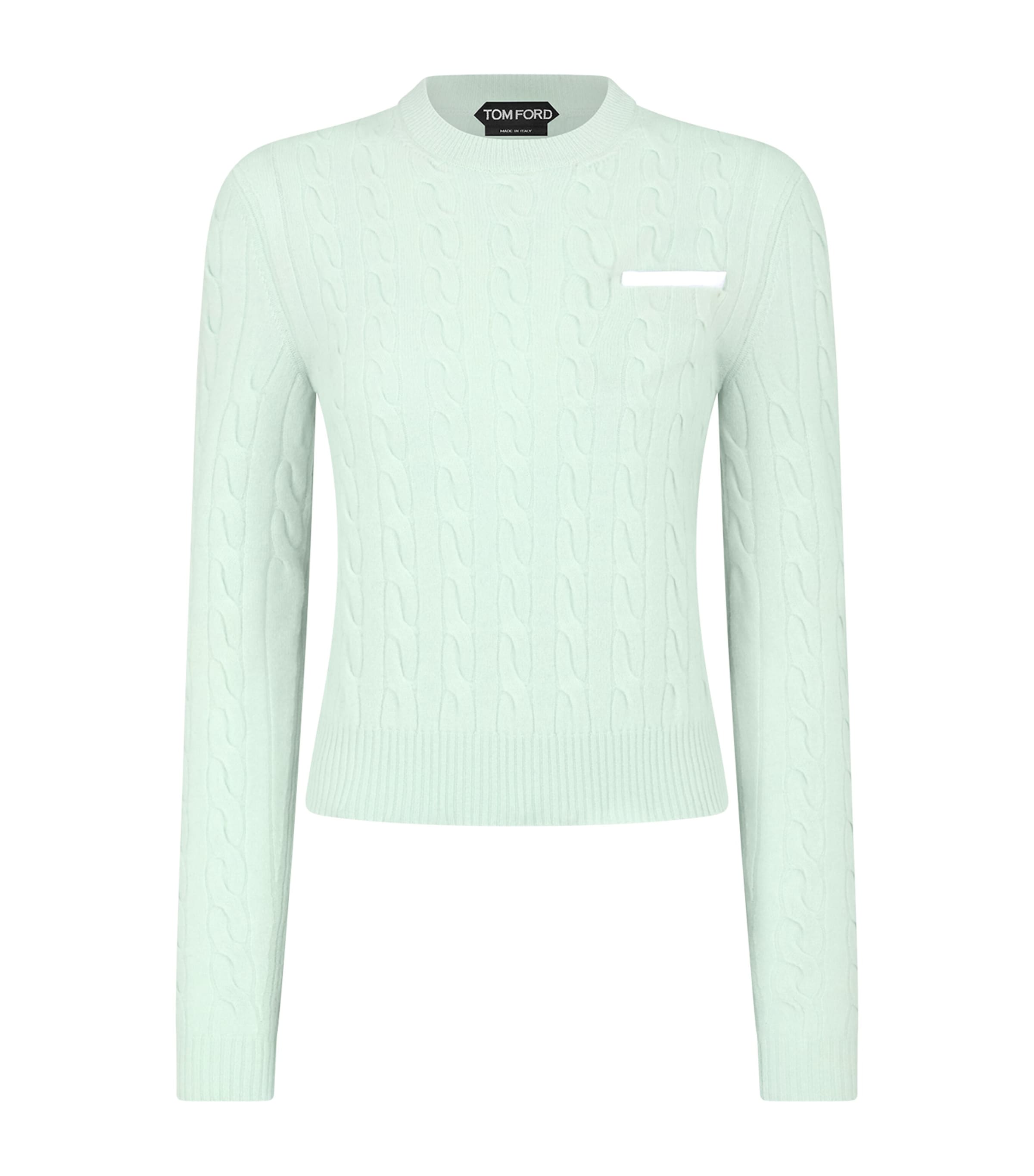 TOM FORD Womens Stretch-Wool Cable Knit Sweater Gdf