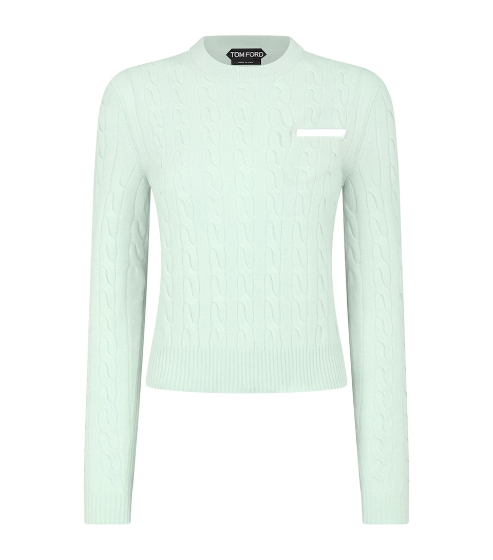 TOM FORD Womens Stretch-Wool Cable Knit Sweater Gdf
