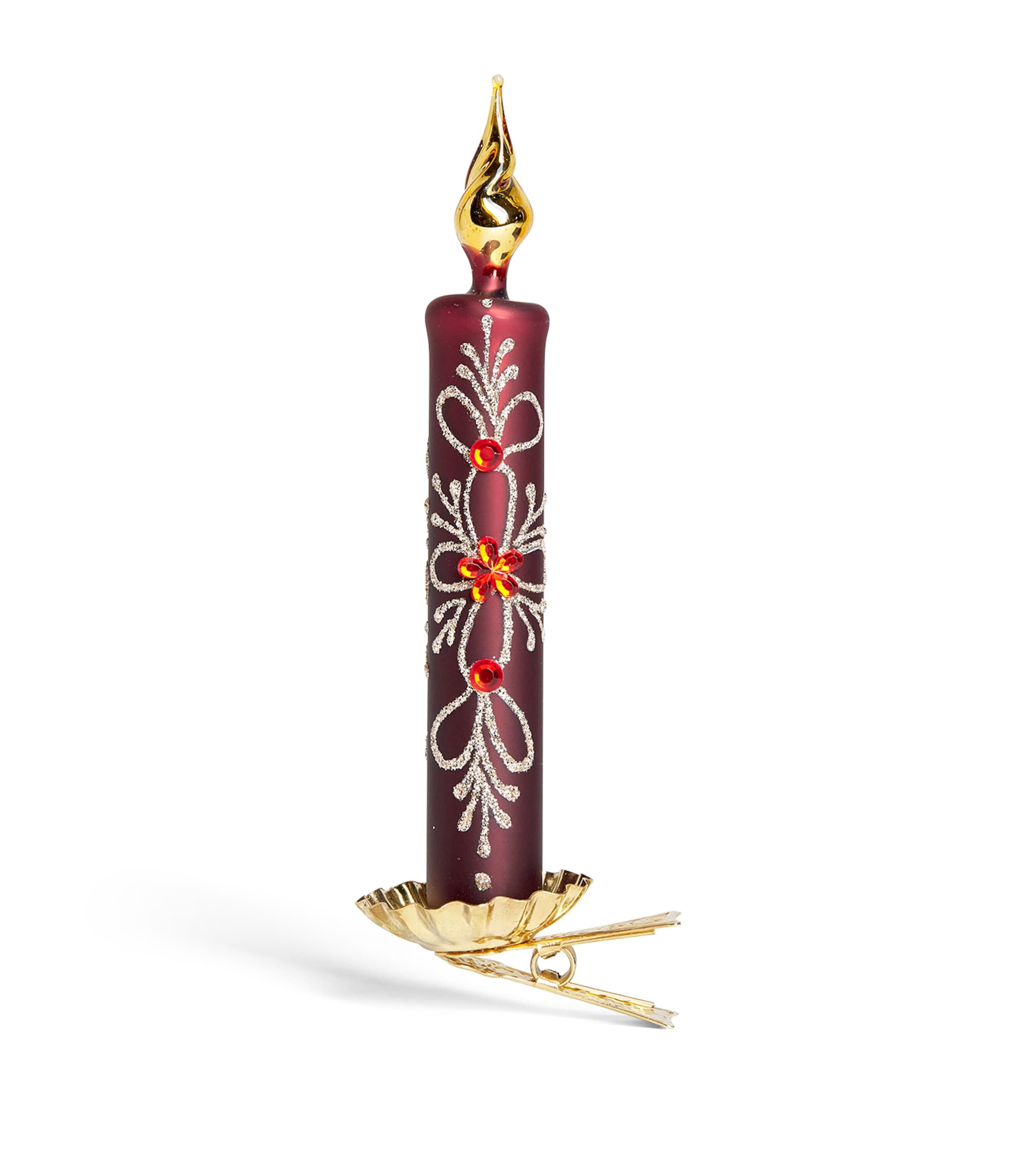 Harrods Crystal-Embellished Candle Clip Red Matt