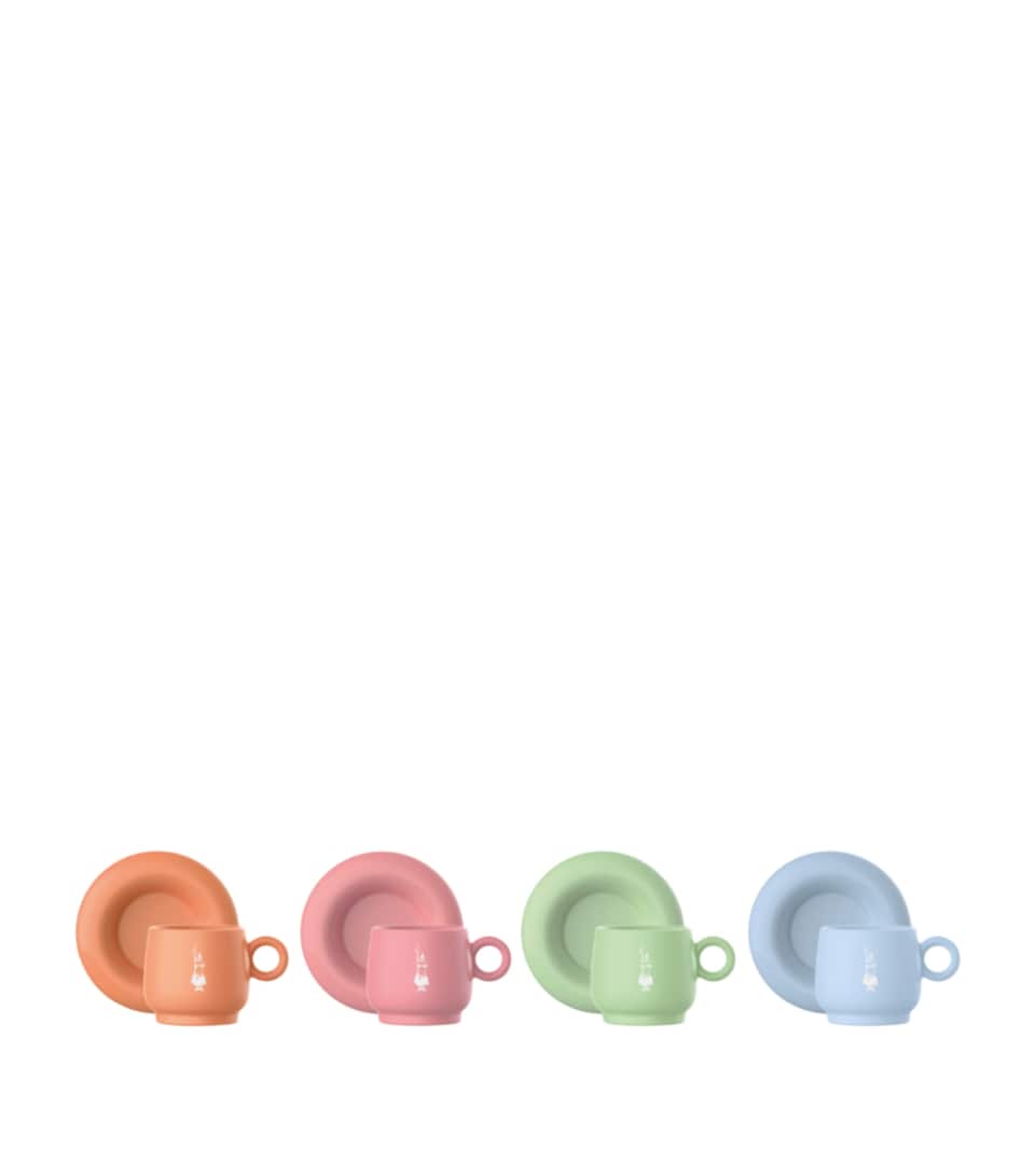 Bialetti Mercato della Frutta Coffee Cups and Saucers (Set of 4)