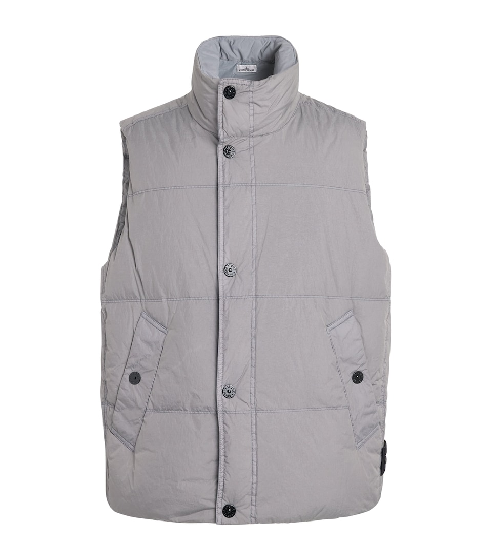 Stone Island Mens Down-Fill Crinkle Reps NY Gilet