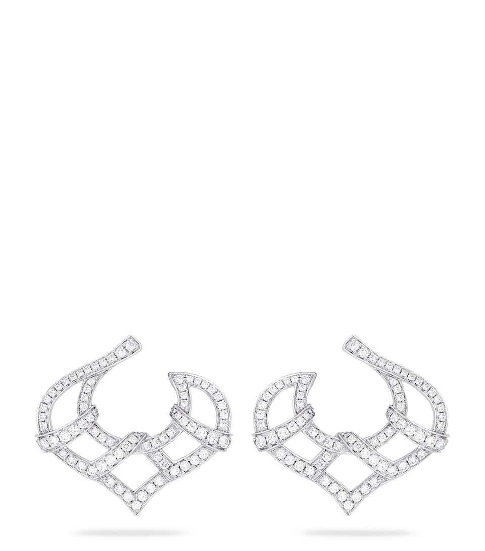 Platinum and Diamond Woodland Earrings