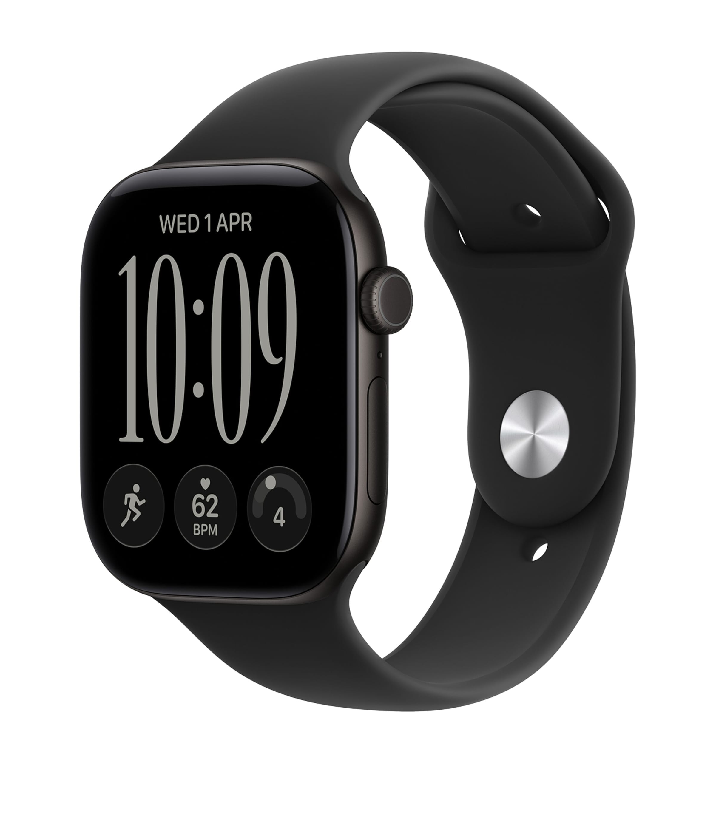 Apple Apple Watch Series 12 GPS + Cellular – Black Aluminium with Black Sport Band, 46mm, Medium/Large Black