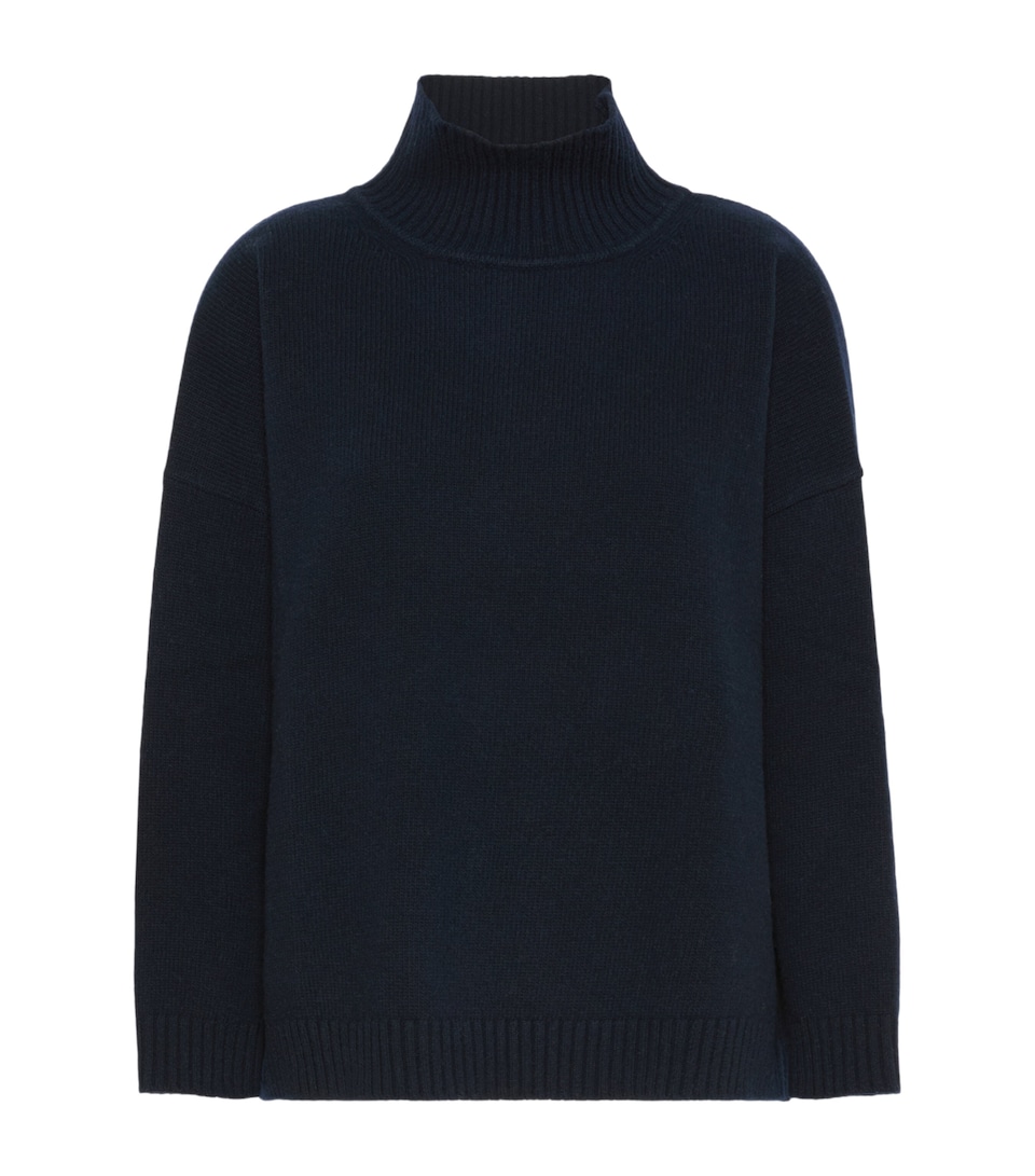 Weekend Max Mara Womens Virgin Wool High-Neck Sweater Navy