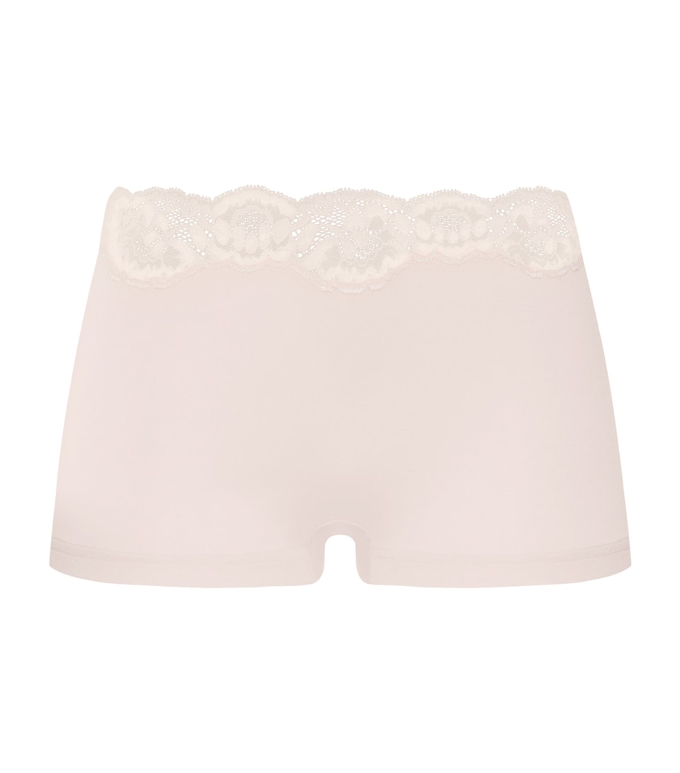 Hanro Womens Lace-Trim Dana Boy Shorts Moonlight