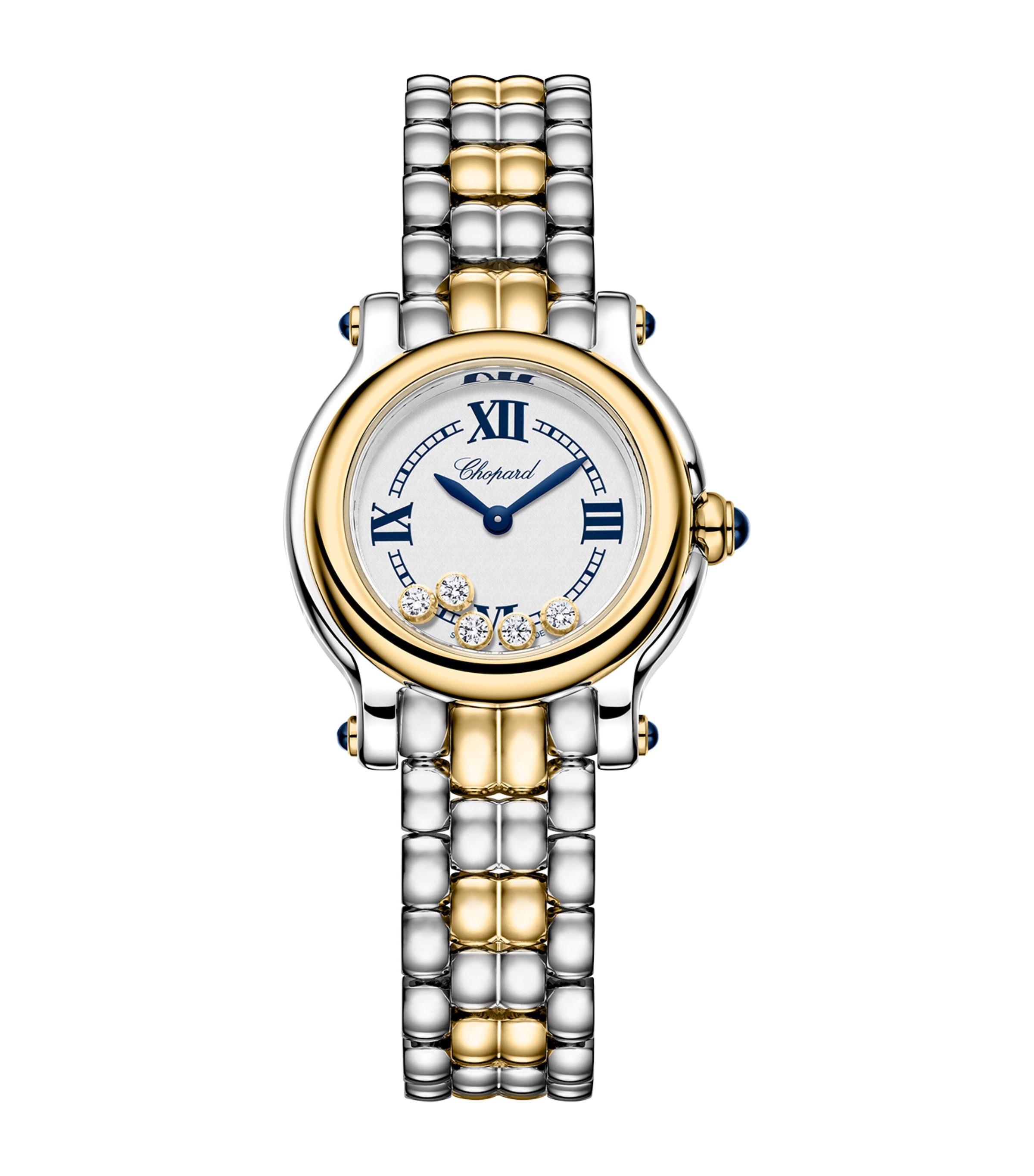 Chopard Stainless Steel and Diamond Happy Sport Watch 26mm Yellow Gold