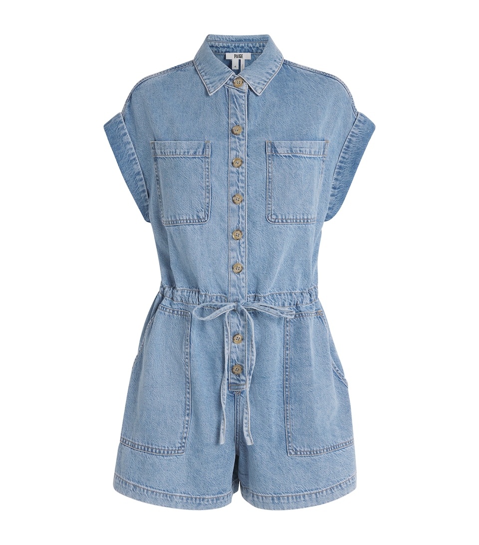 PAIGE Womens Denim Maliah Playsuit Revolution