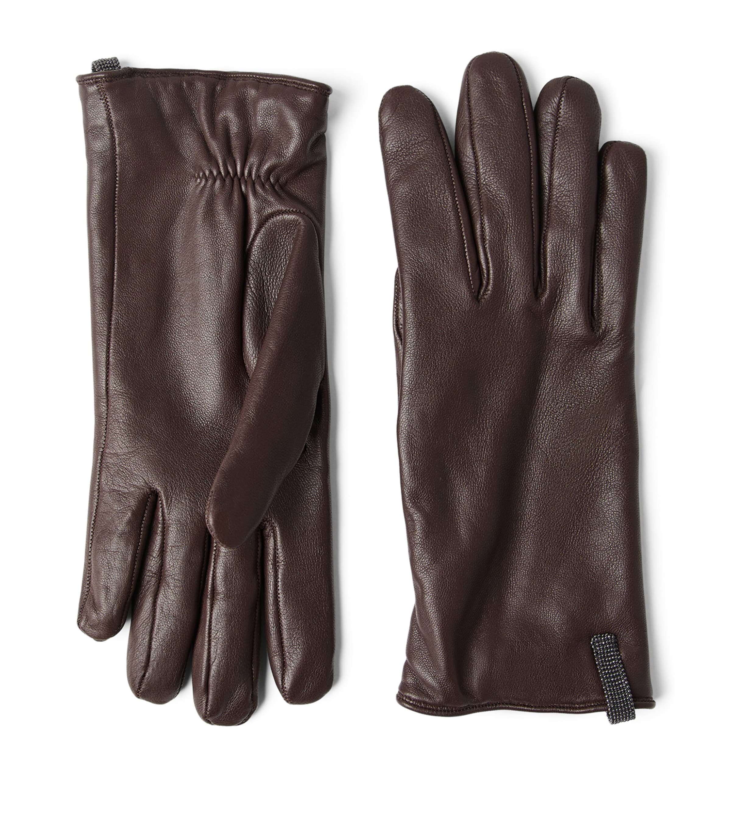 Brunello Cucinelli Nappa Leather Monili Gloves