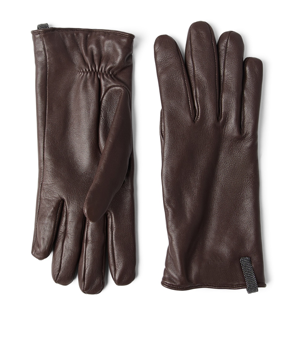 Brunello Cucinelli Nappa Leather Monili Gloves