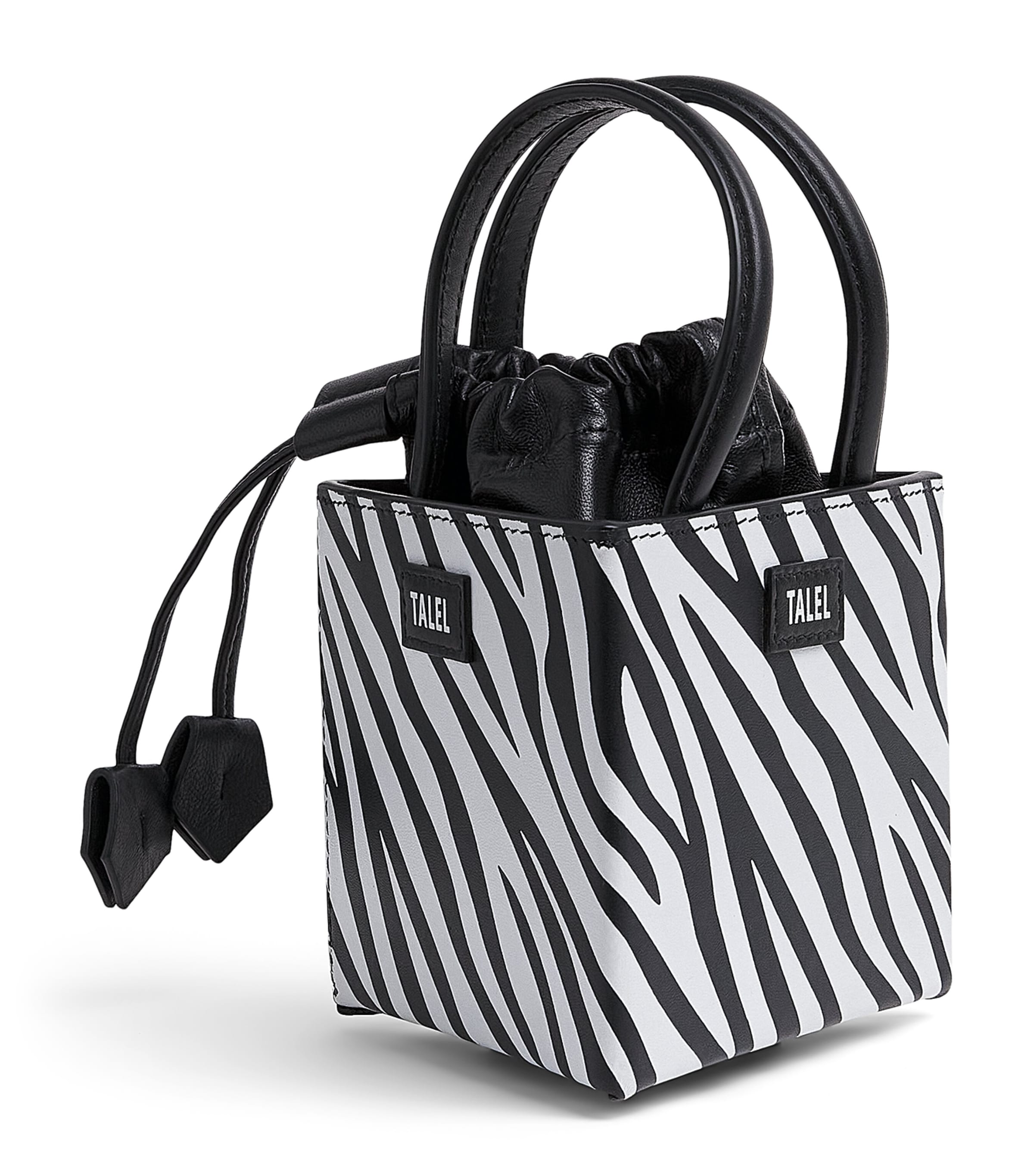 Talel Paris Small Leather Triangle Bag Zebra