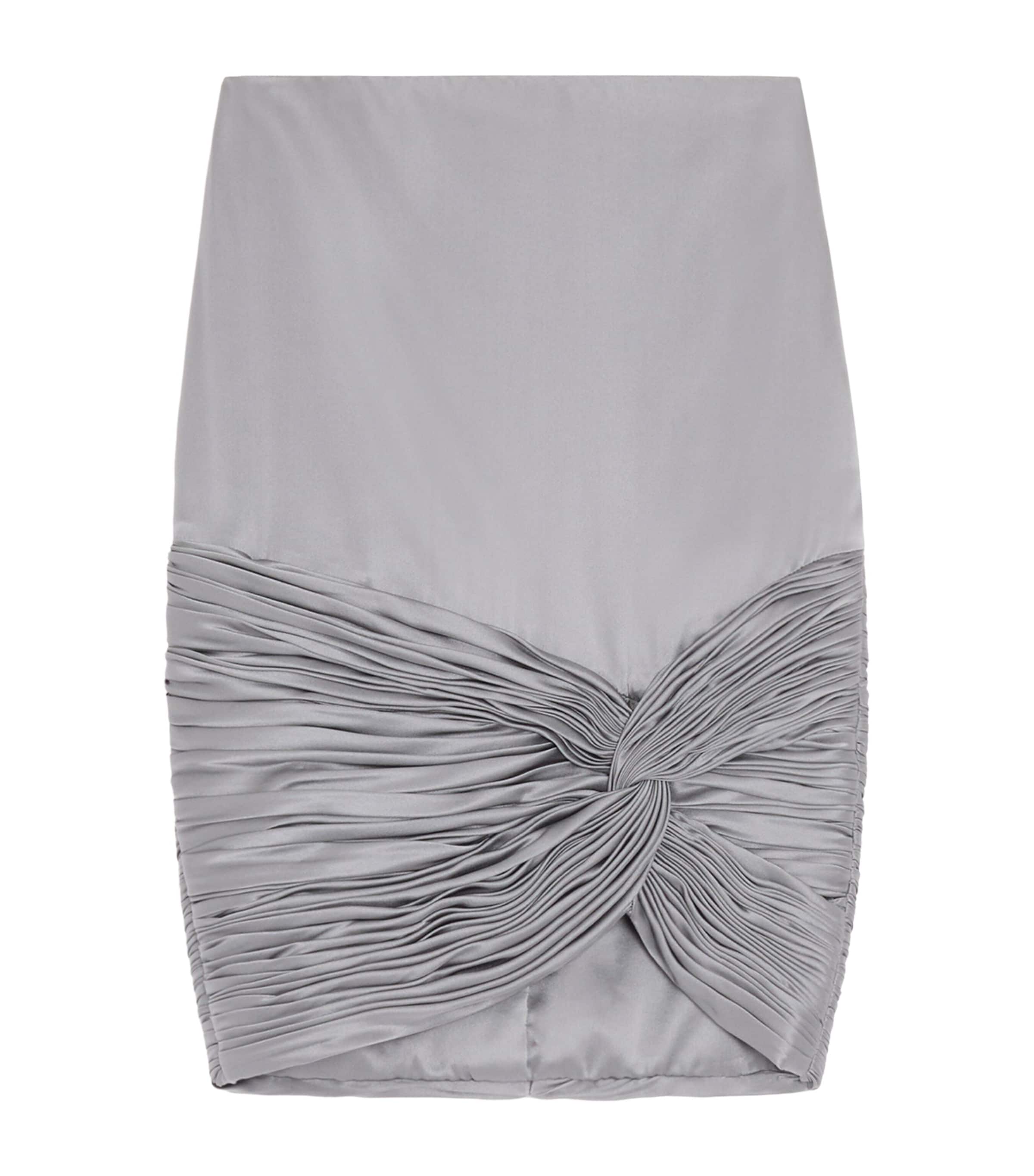 Valentino Womens Satin Draped Plissé Mini Skirt