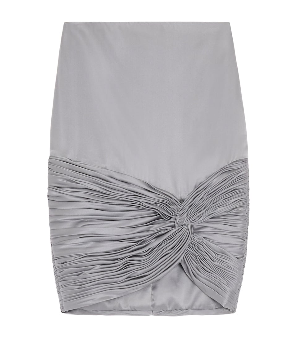 Valentino Womens Satin Draped Plissé Mini Skirt