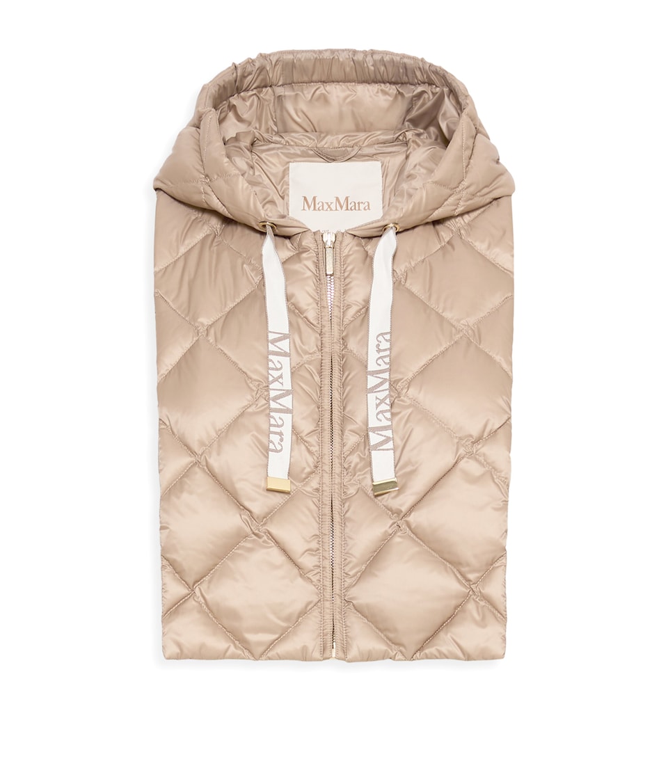 Max Mara Down-Padded Hooded Collar Beige