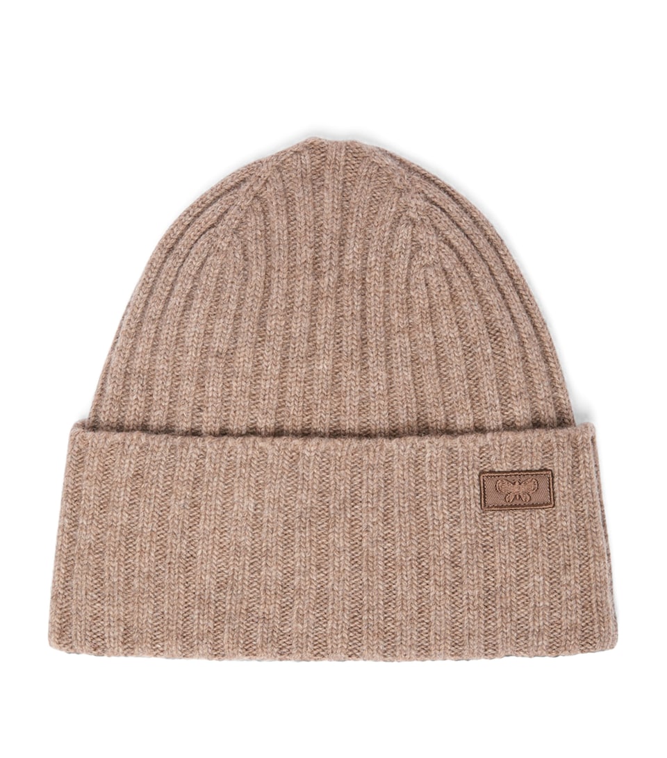 Weekend Max Mara Virgin Wool Logo Beanie Turtledove