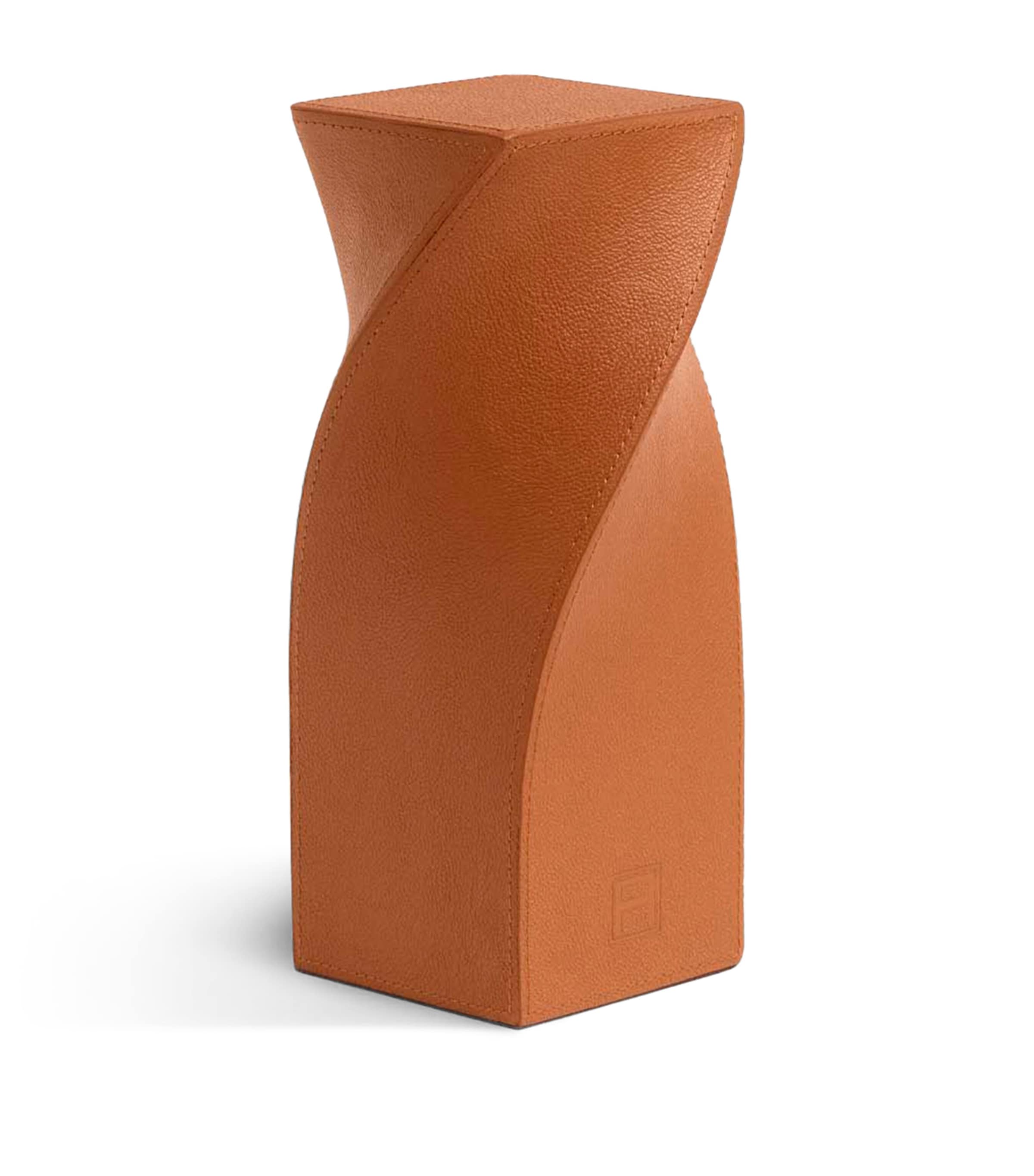 Assouline Leather Twist Bookend Camel