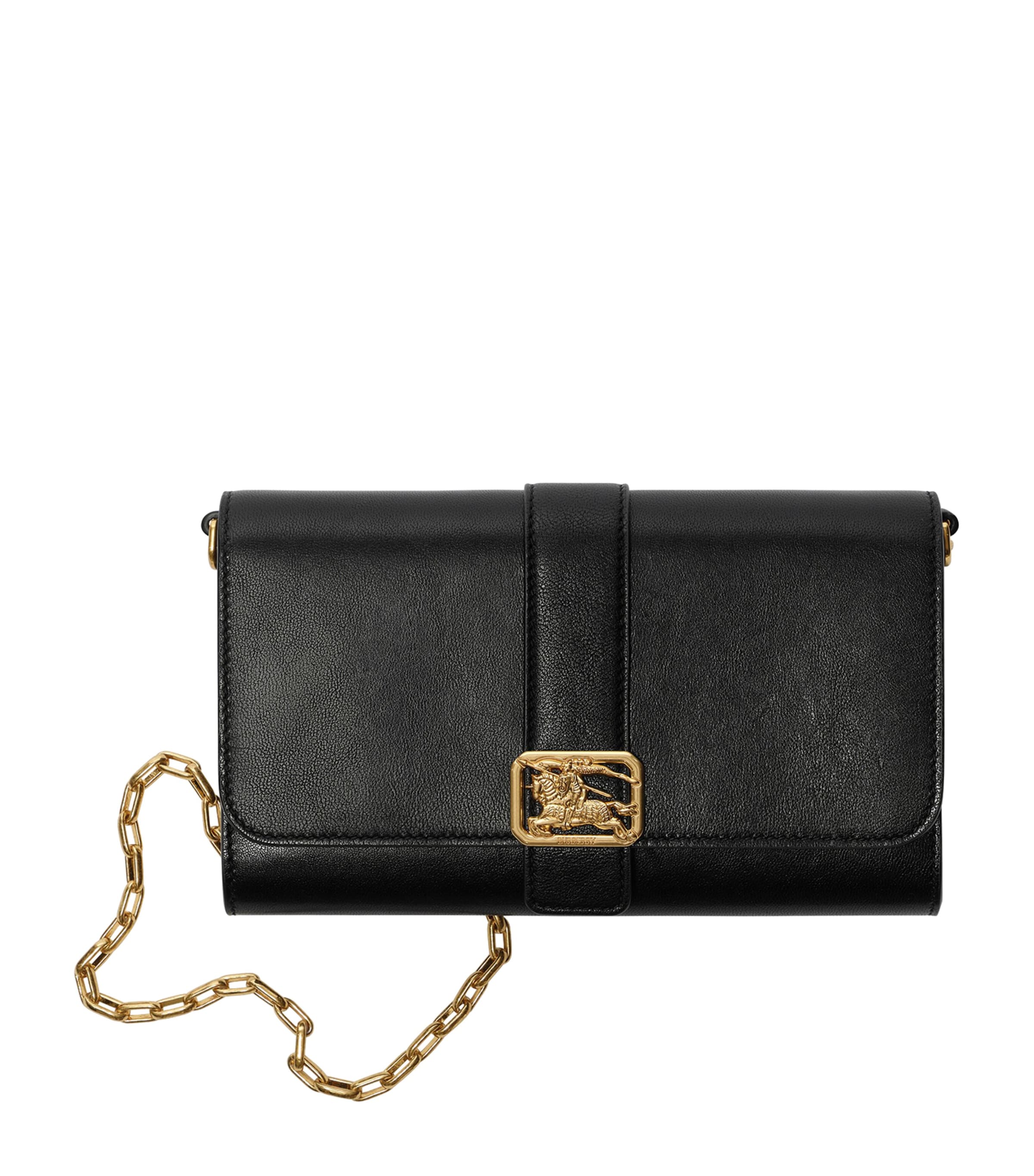 Burberry Leather Rider Chain Wallet Black