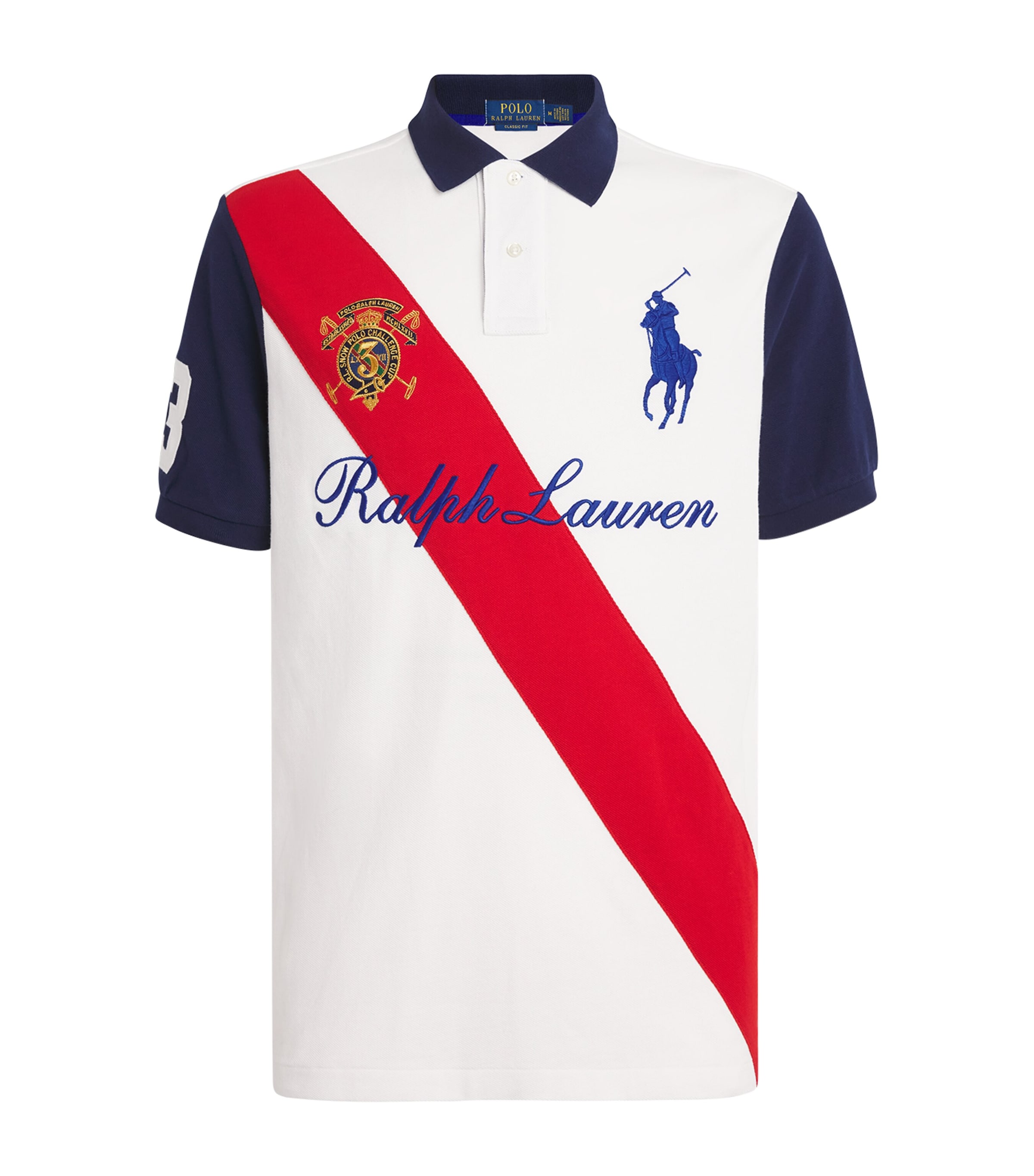 Polo Ralph Lauren Mens Cotton Big Pony Polo Shirt White Multi
