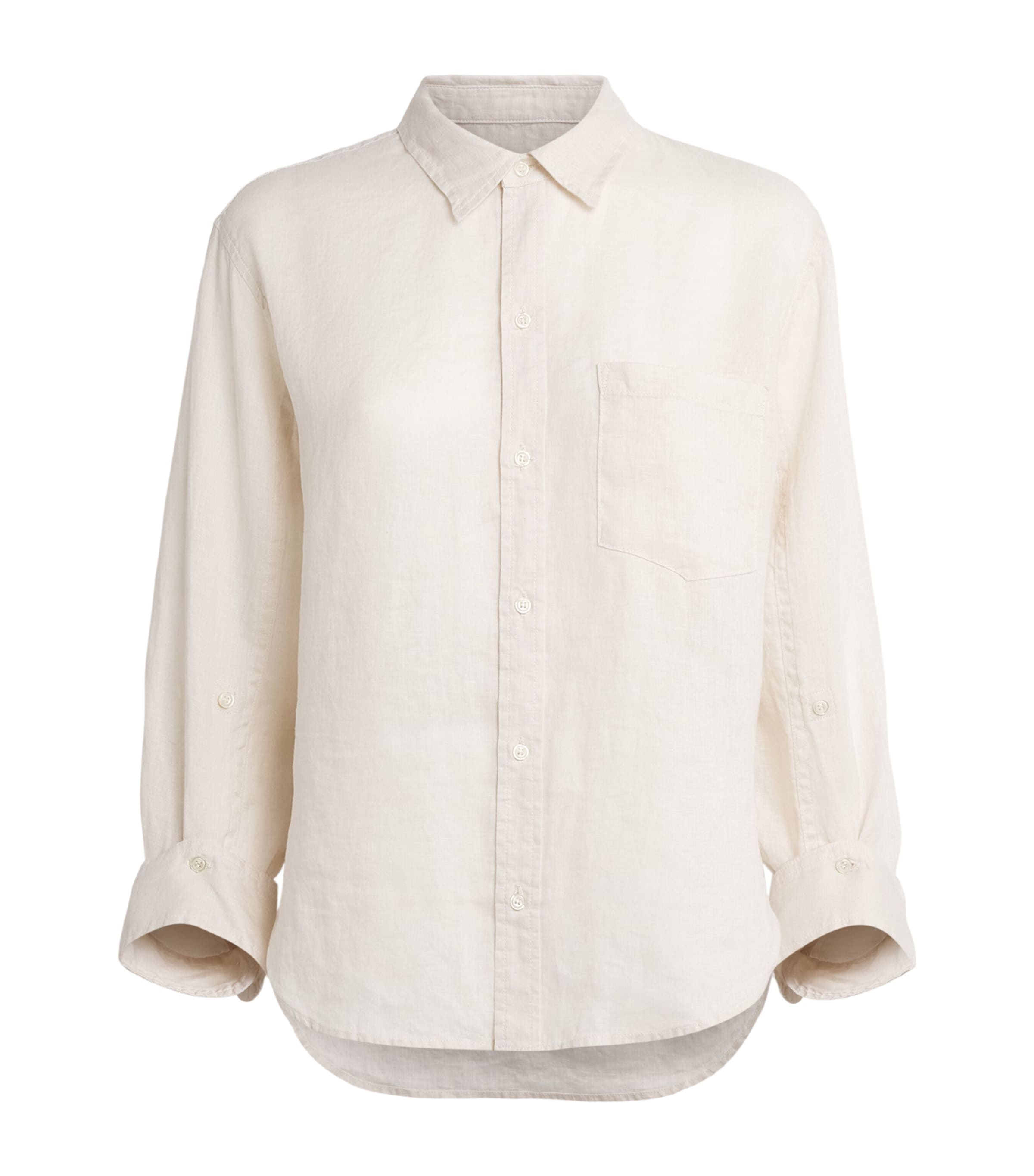 Citizens of Humanity Womens Linen Shrunken Kayla Shirt Pale Stone