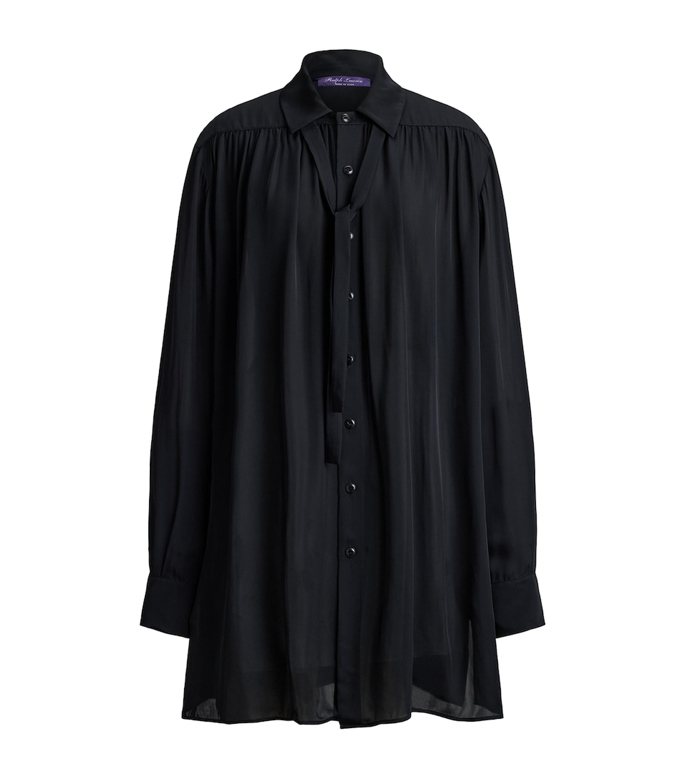 Ralph Lauren Collection Womens Satin Karmen Oversized Shirt Black